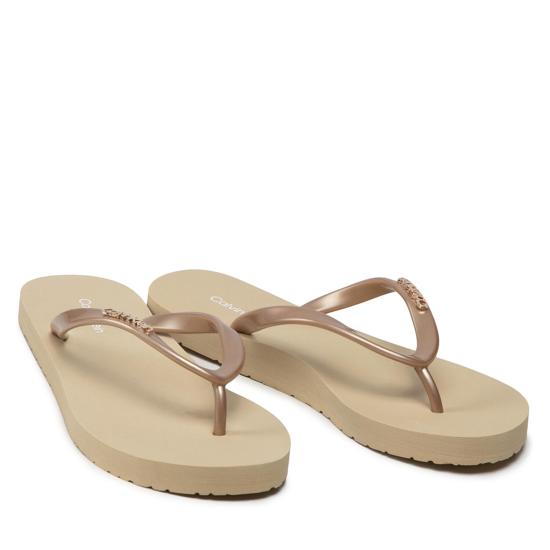 Calvin Klein Žabky Flipflop - Mtl HW0HW00863 Zlatá - Pepit.sk