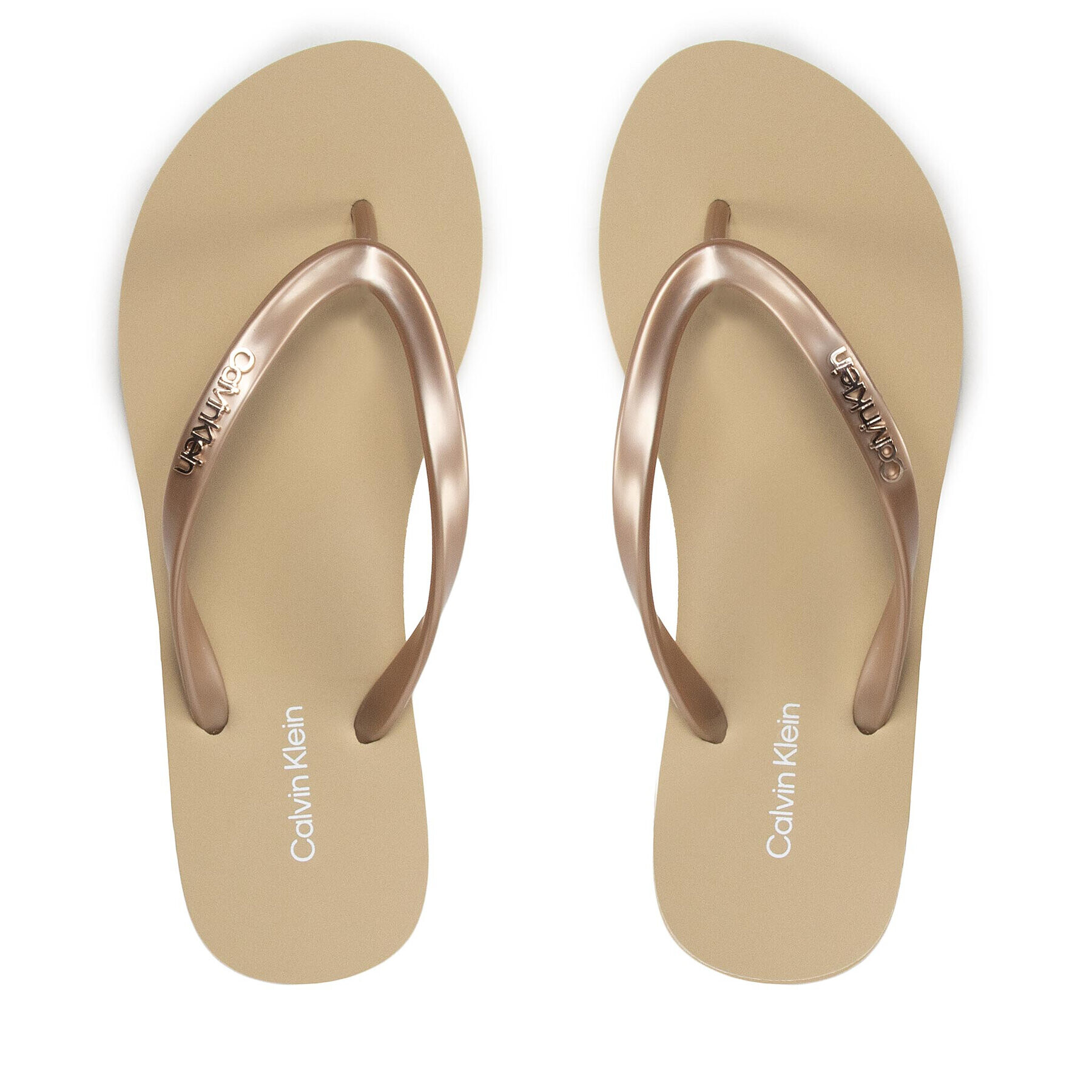 Calvin Klein Žabky Flipflop - Mtl HW0HW00863 Zlatá - Pepit.sk