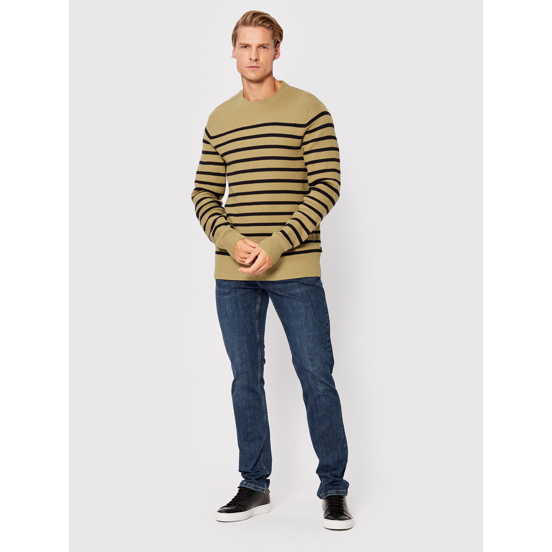 Casual Friday Sveter Karl Striped 20504400 Béžová Regular Fit - Pepit.sk