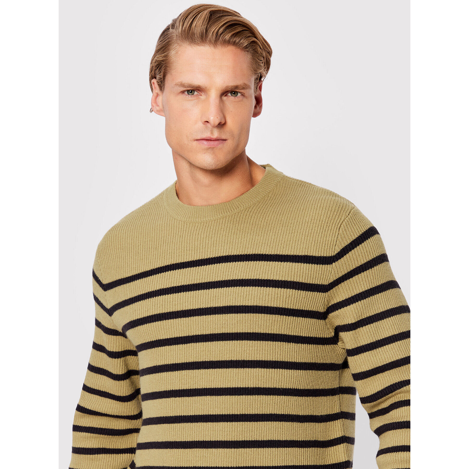 Casual Friday Sveter Karl Striped 20504400 Béžová Regular Fit - Pepit.sk