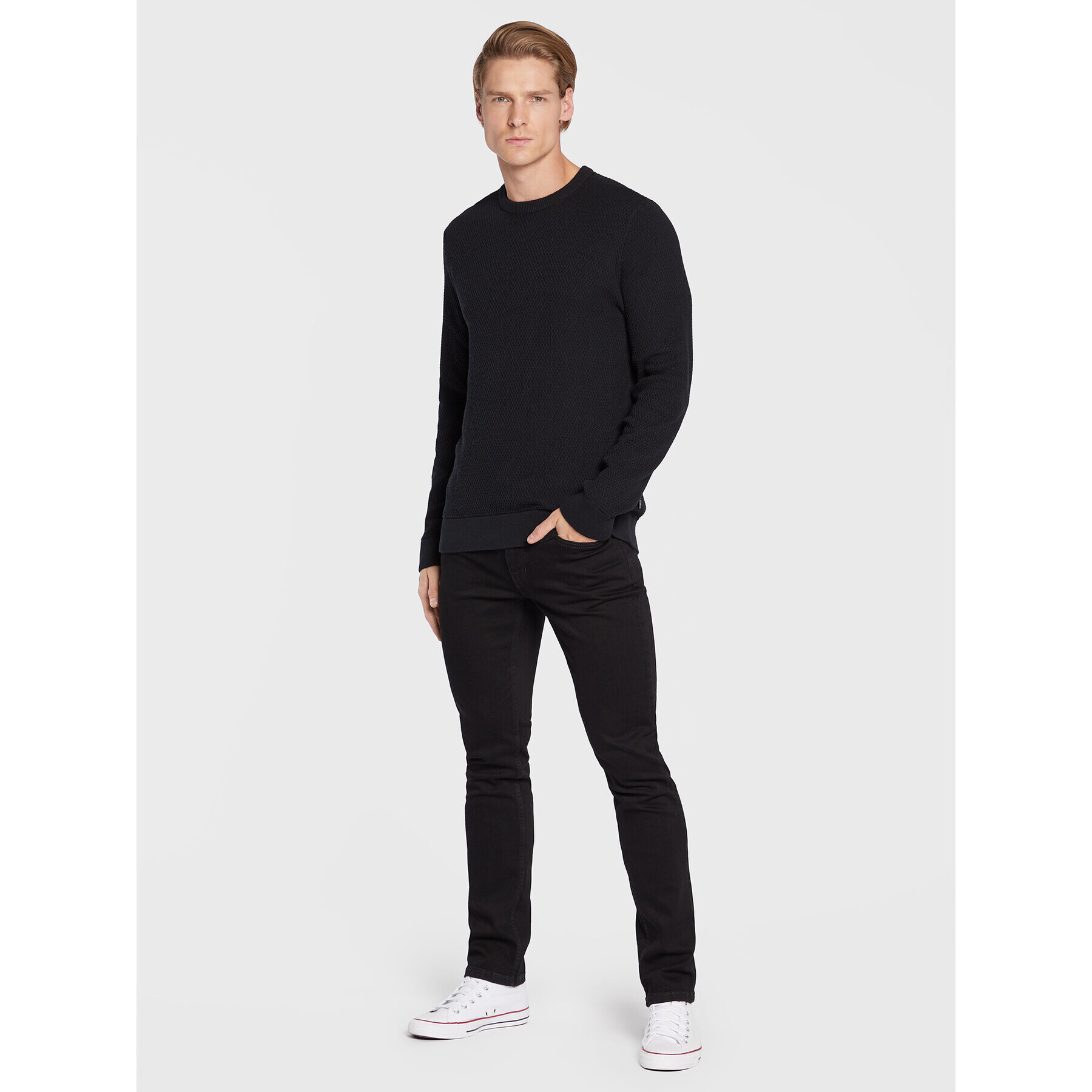 Casual Friday Sveter Karlo 20503984 Čierna Slim Fit - Pepit.sk