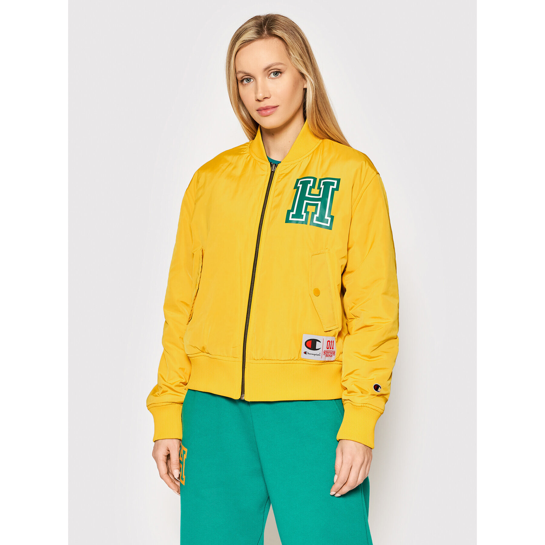 Champion Bomber bunda Unisex STRANGER THINGS Hawkins 217754 Žltá Regular Fit - Pepit.sk