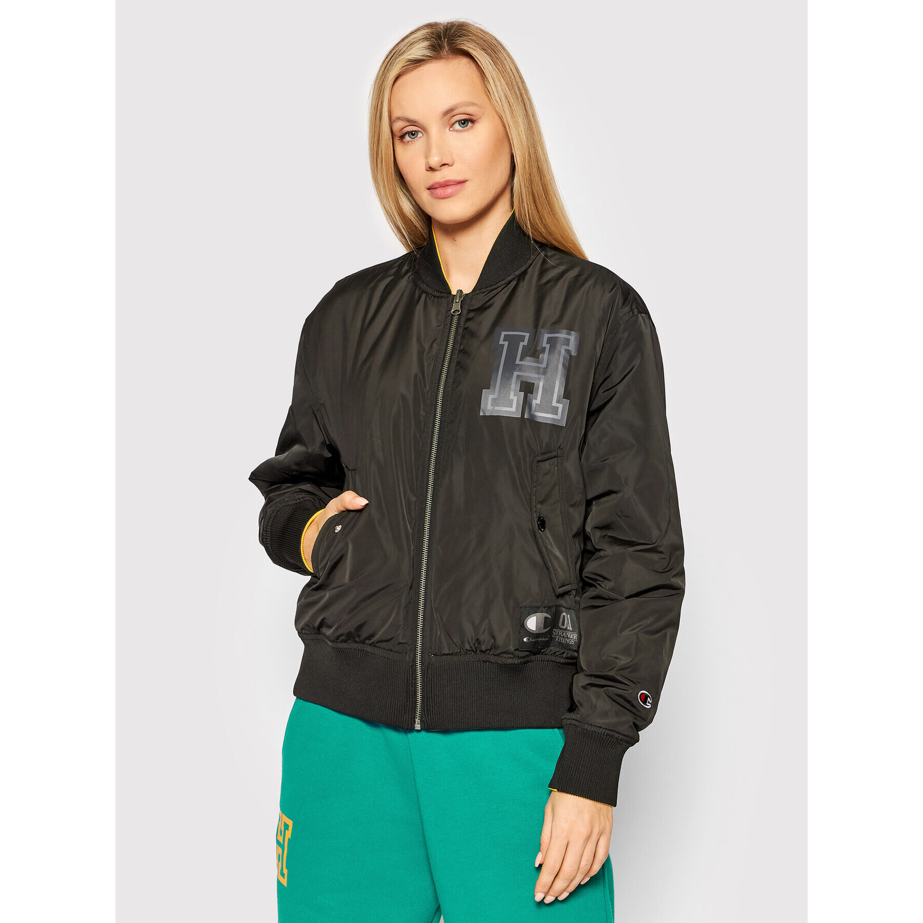 Champion Bomber bunda Unisex STRANGER THINGS Hawkins 217754 Žltá Regular Fit - Pepit.sk