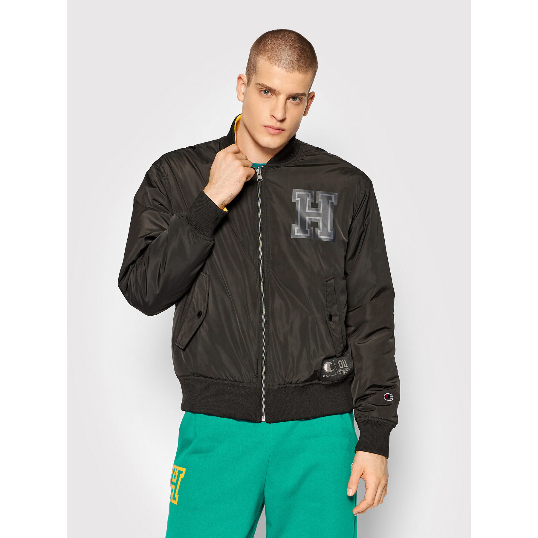 Champion Bomber bunda Unisex STRANGER THINGS Hawkins 217754 Žltá Regular Fit - Pepit.sk