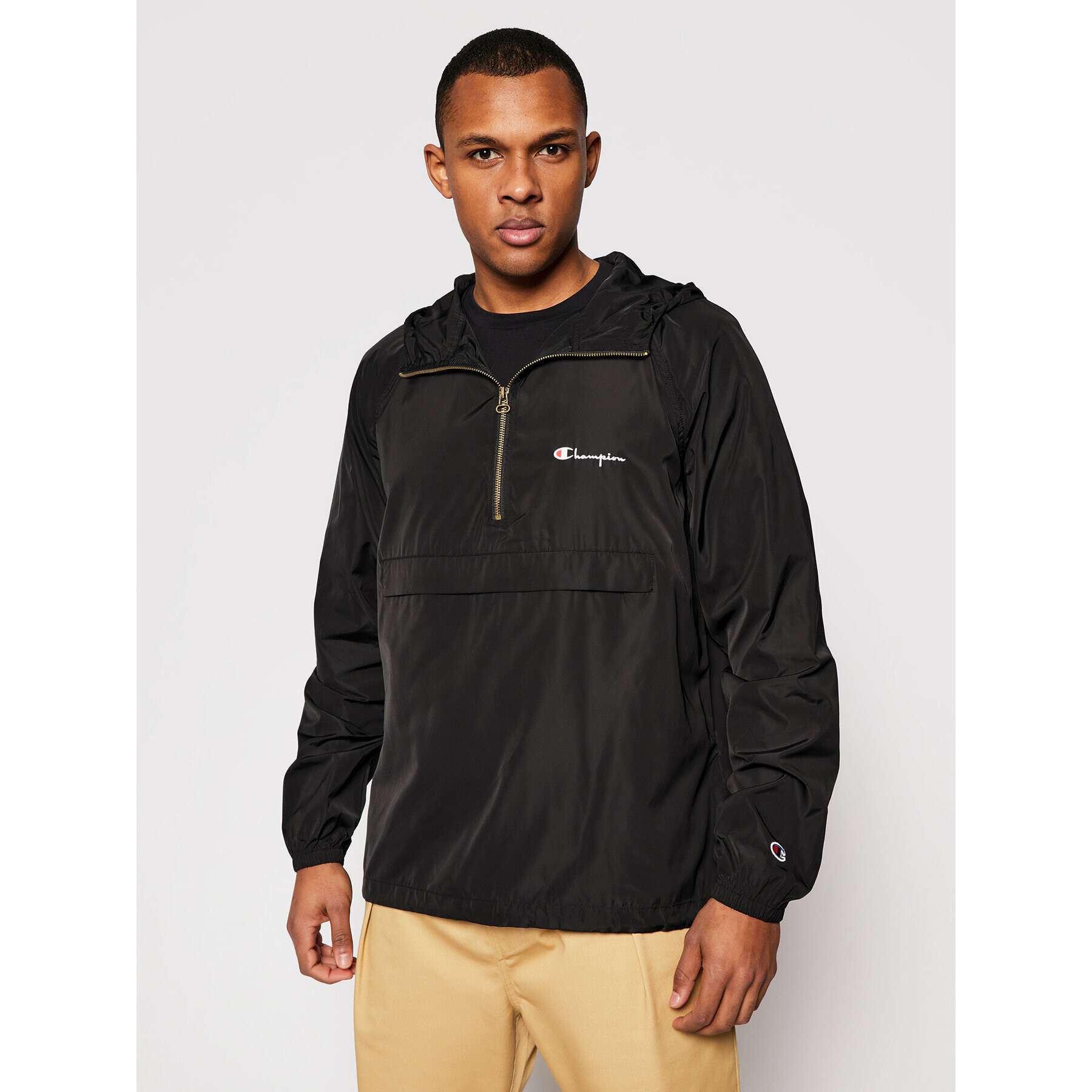 Champion Bunda anorak Half Zip-Up 213675 Čierna Regular Fit - Pepit.sk