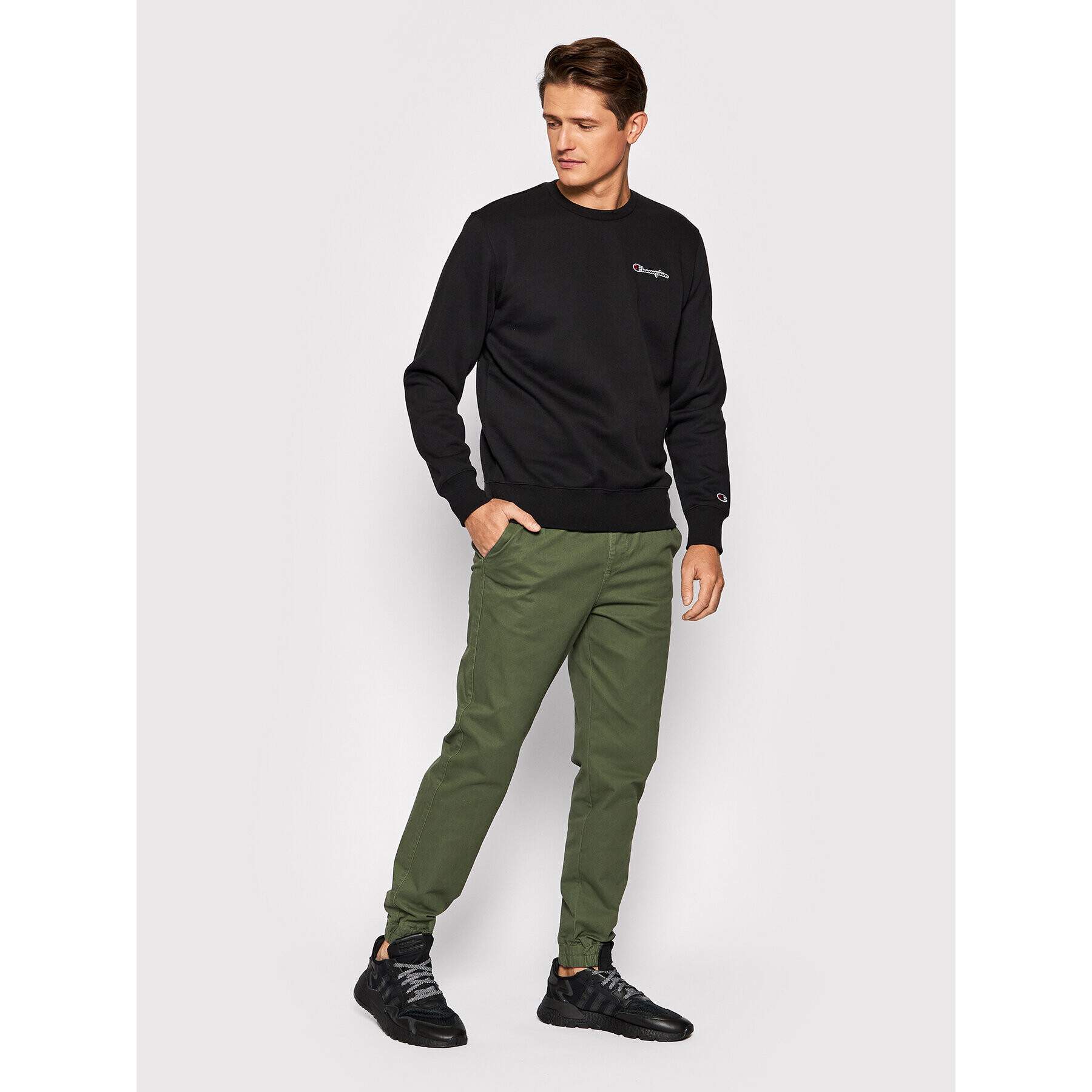 Champion Jogger nohavice Twill Cuffed 215193 Zelená Custom Fit - Pepit.sk