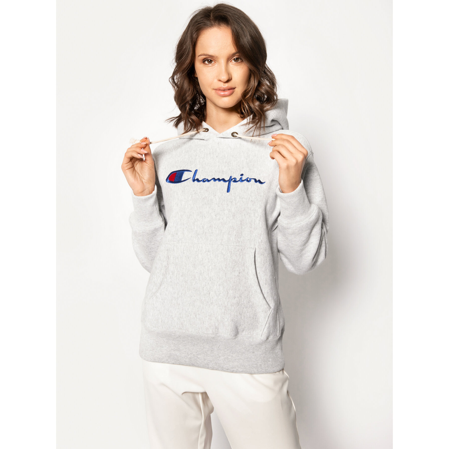 Champion Mikina Big Script 113149 Sivá Regular Fit - Pepit.sk