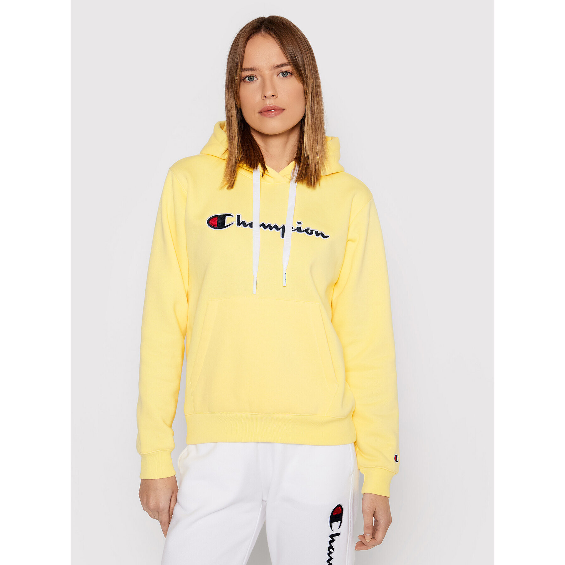 Champion Mikina Blend Script Logo 114461 Žltá Regular Fit - Pepit.sk