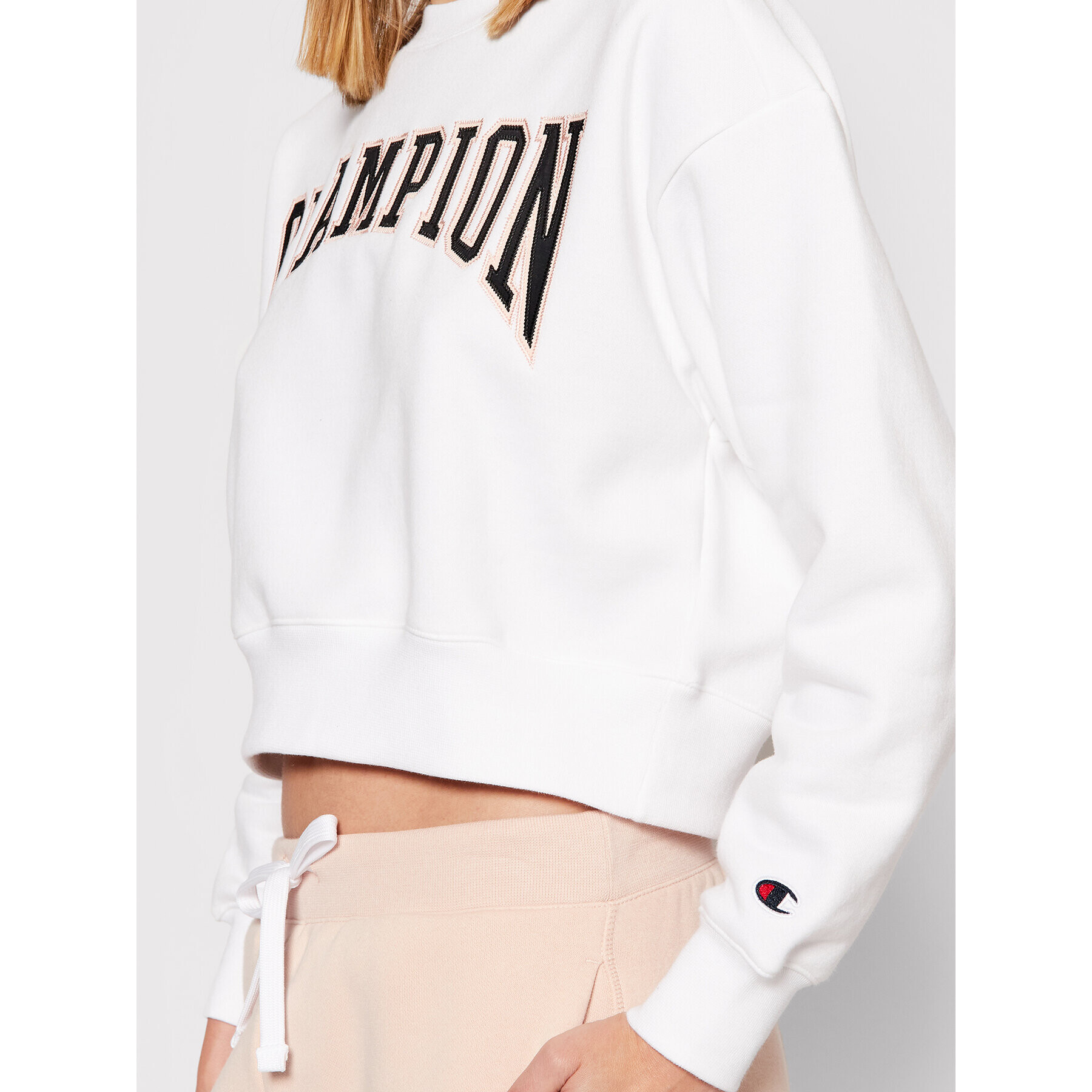 Champion Mikina Collegiate Logo 114767 Biela Regular Fit - Pepit.sk