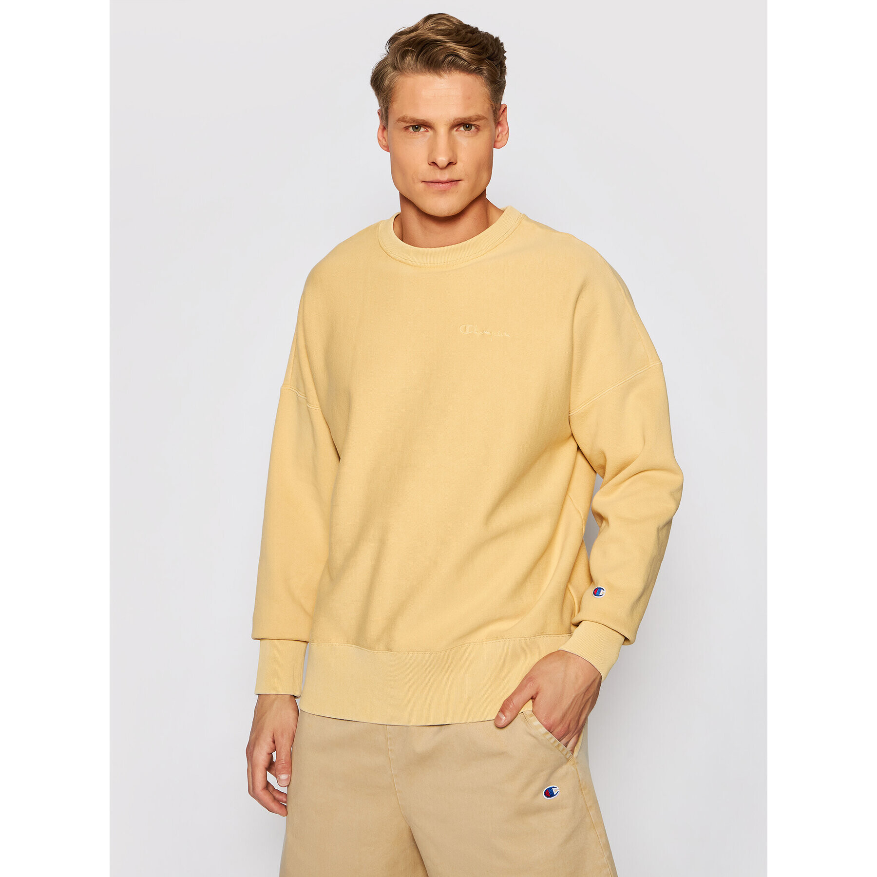 Champion Mikina Crewneck 216199 Žltá Regular Fit - Pepit.sk