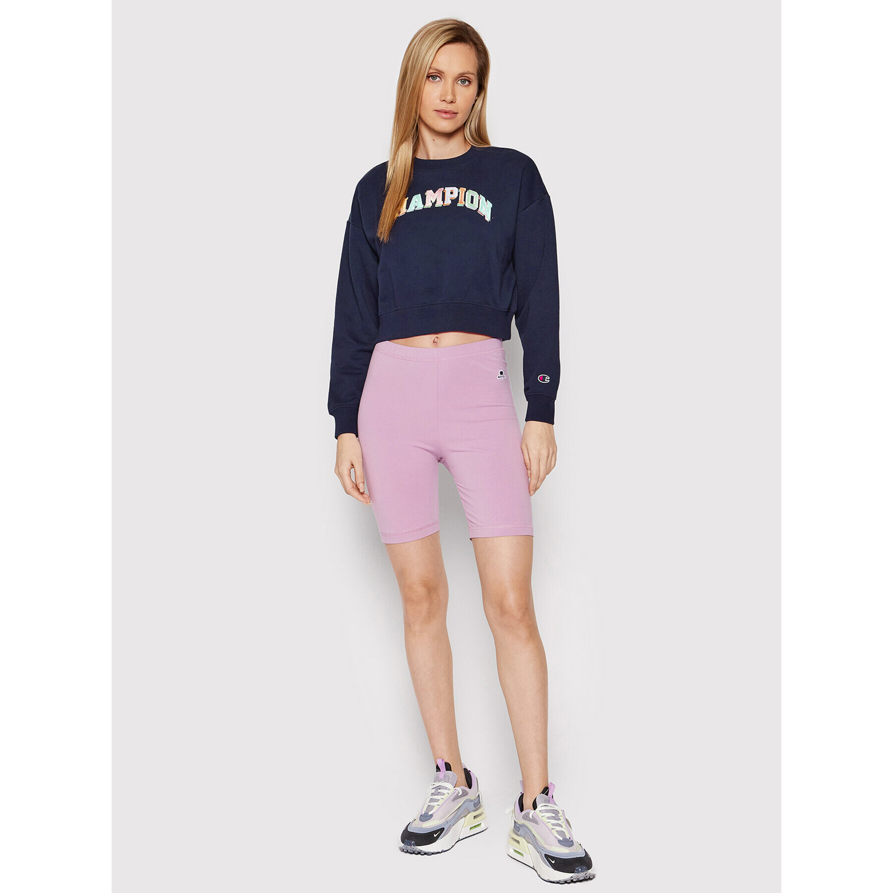 Champion Mikina Cropped College Of Colors 114964 Tmavomodrá Custom Fit - Pepit.sk