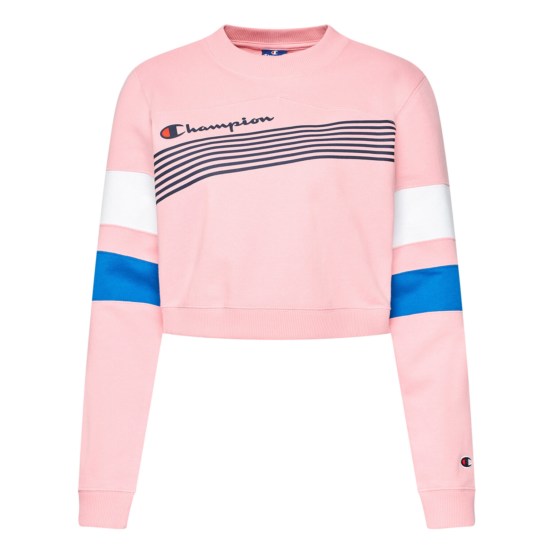 Champion Mikina Graphic Stripe And Colour Block 112761 Ružová Custom Fit - Pepit.sk