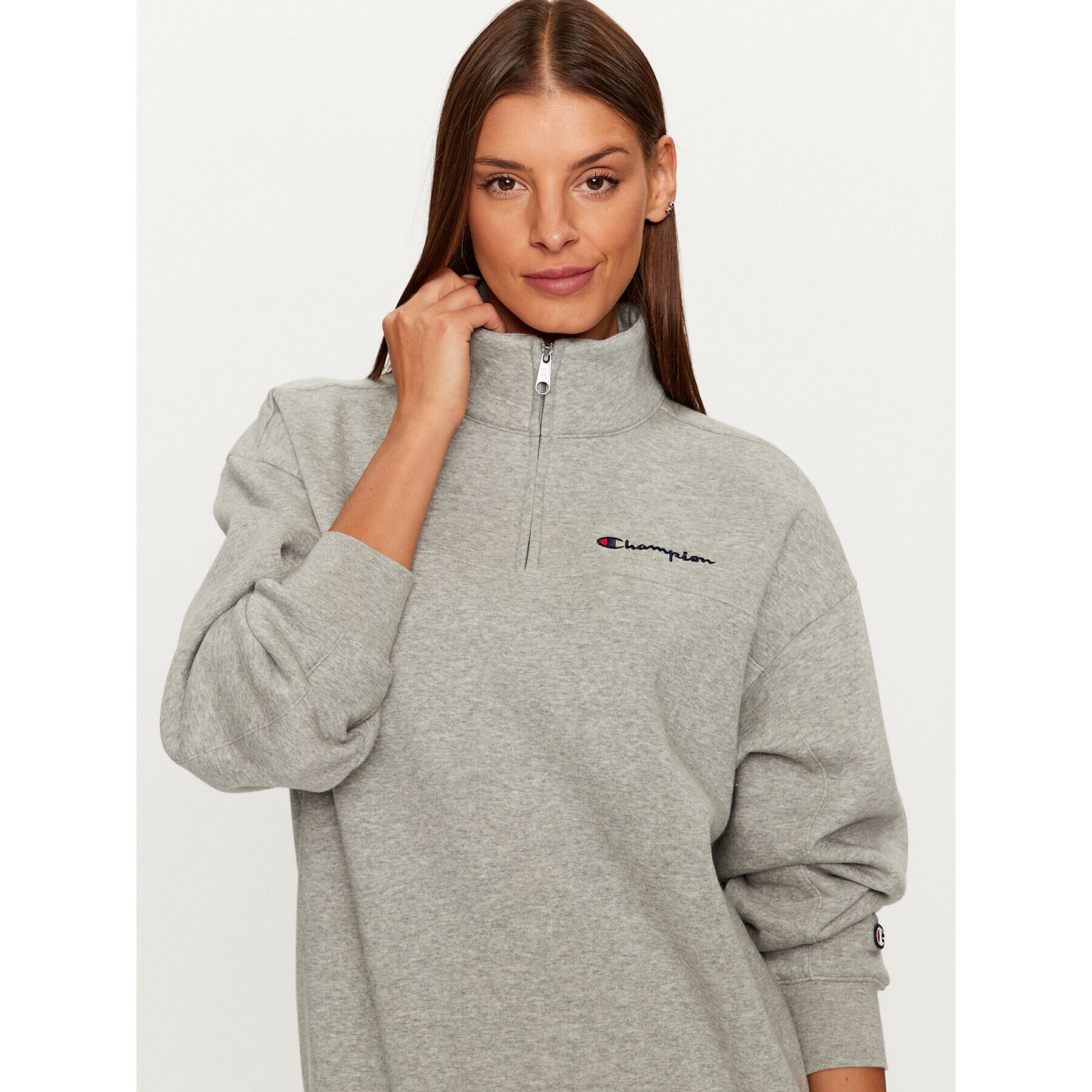 Champion Mikina Half Zip Sweatshirt 116590 Sivá Oversize - Pepit.sk