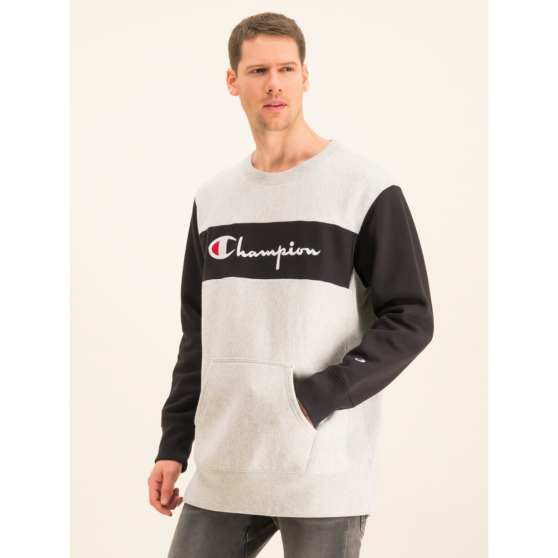 Champion Mikina Reverse Weave 214049 Sivá Oversize - Pepit.sk