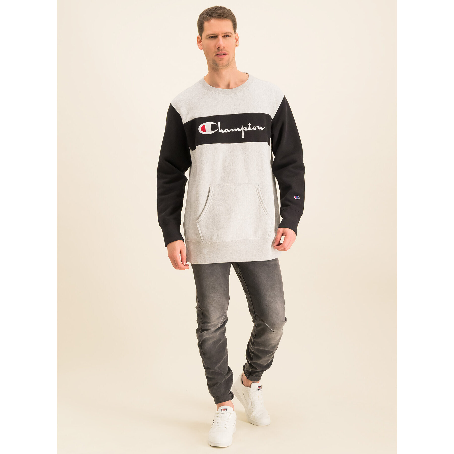 Champion Mikina Reverse Weave 214049 Sivá Oversize - Pepit.sk