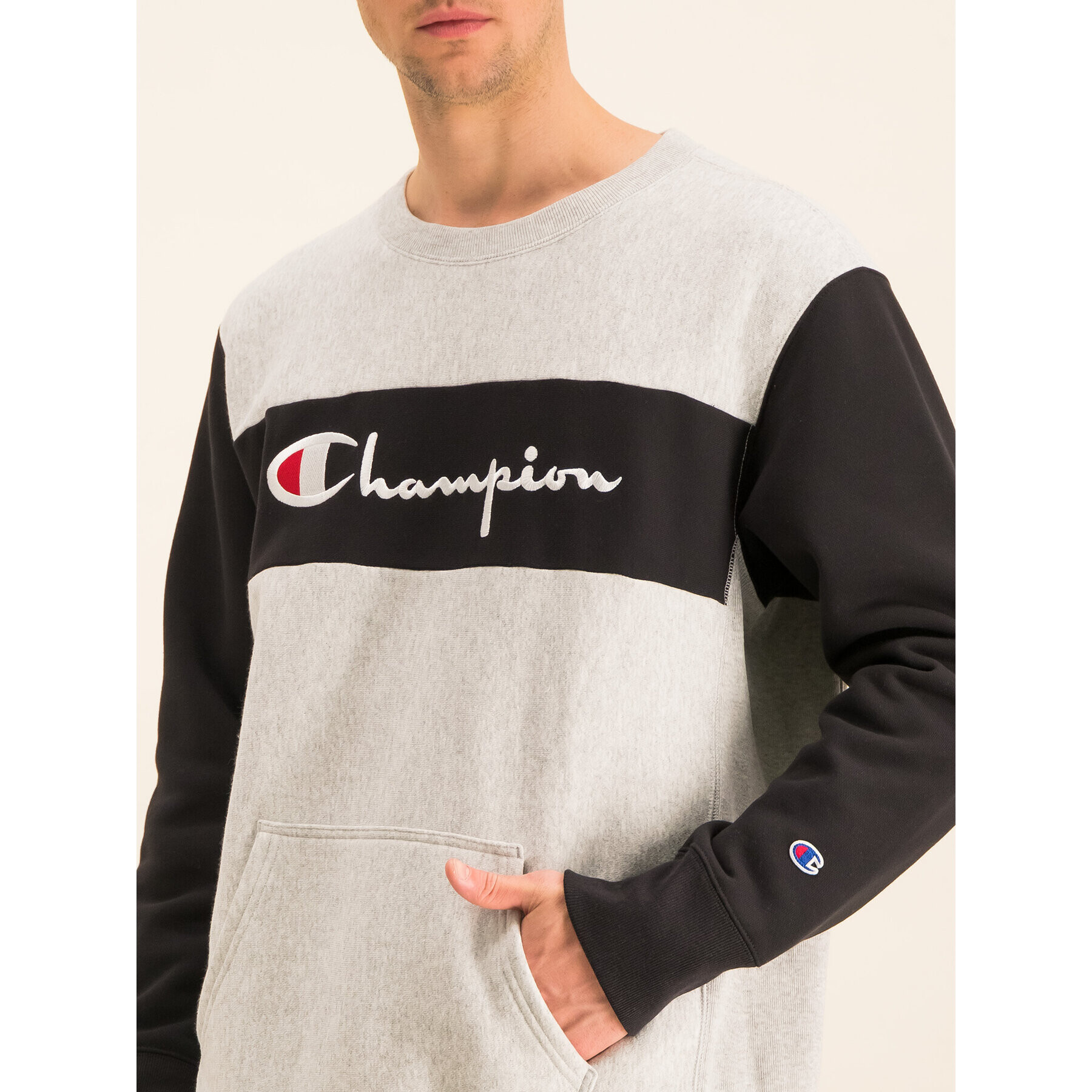 Champion Mikina Reverse Weave 214049 Sivá Oversize - Pepit.sk