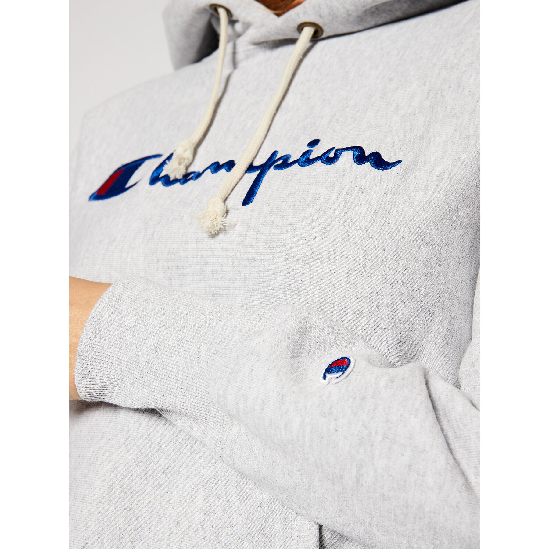 Champion Mikina Script Logo 113794 Sivá Regular Fit - Pepit.sk