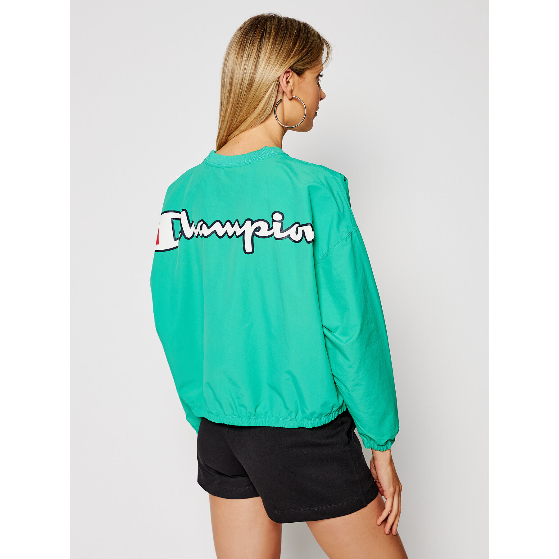 Champion Mikina Script Logo Track 112686 Zelená Oversize - Pepit.sk