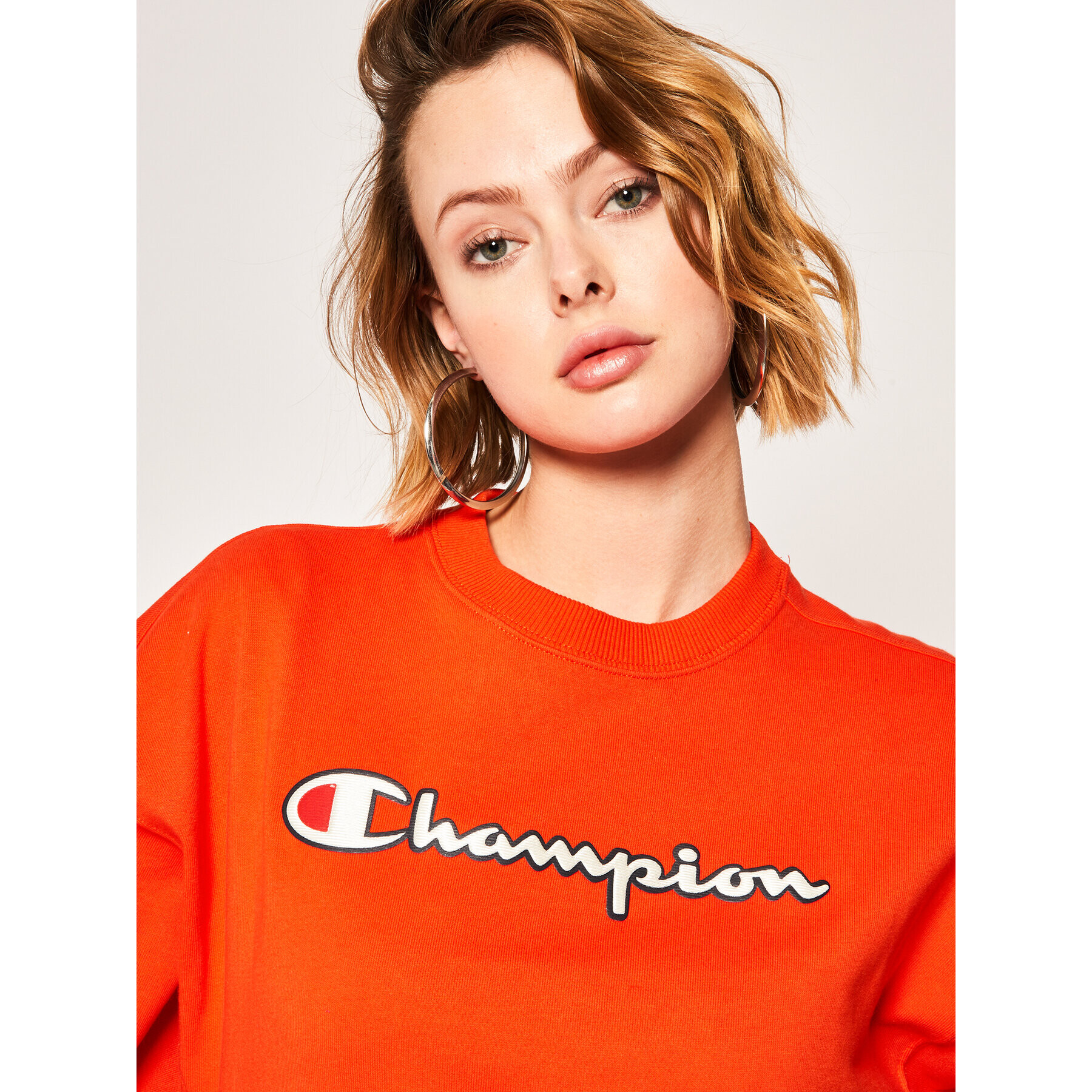 Champion Mikina Vintage Script Logo 112640 Červená Custom Fit - Pepit.sk