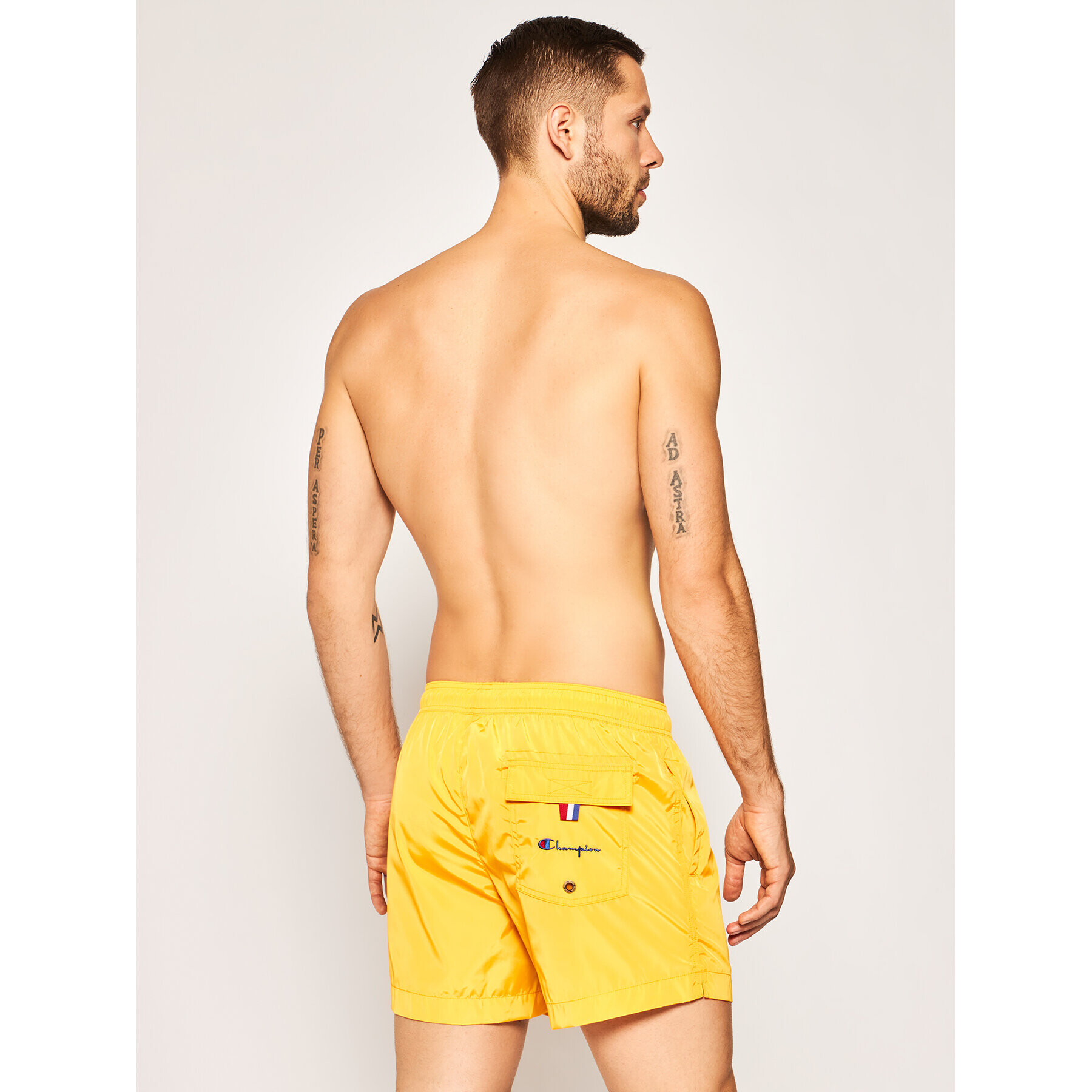 Champion Plavecké šortky Small C Logo Swim 214453 Žltá Regular Fit - Pepit.sk