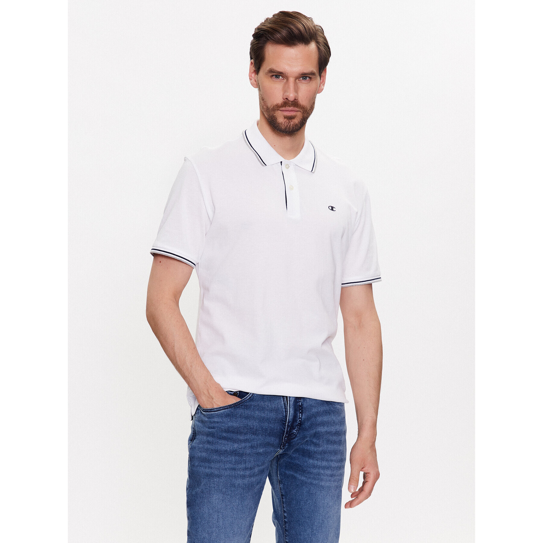 Champion Polokošeľa 218755 Biela Regular Fit - Pepit.sk