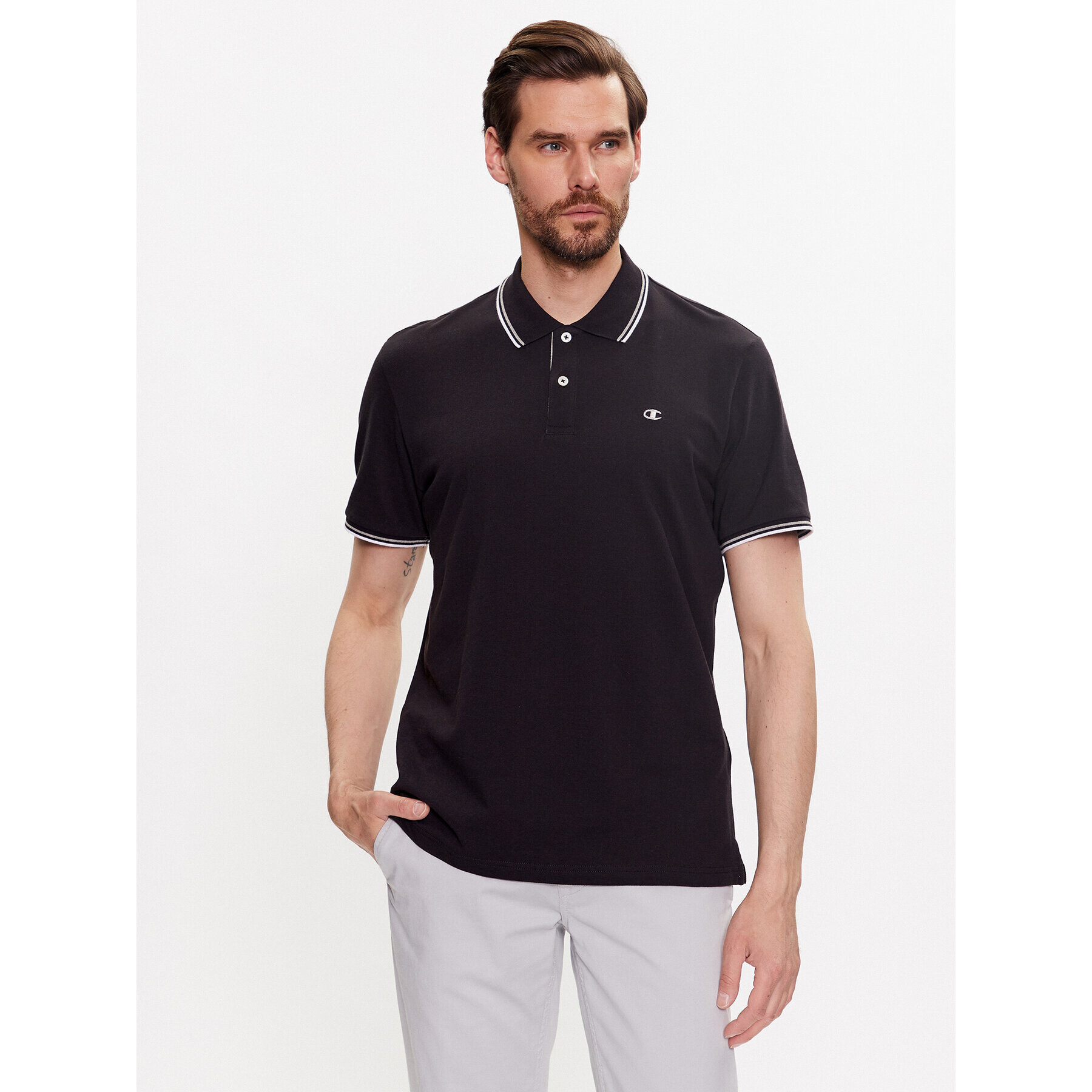 Champion Polokošeľa 218755 Čierna Regular Fit - Pepit.sk