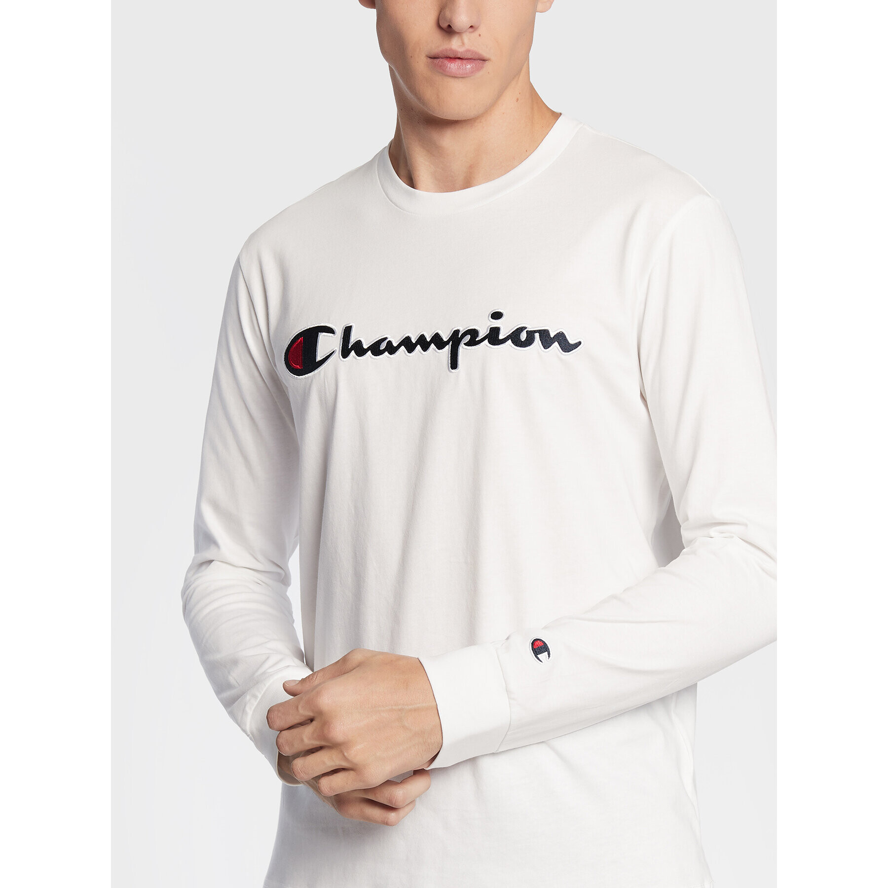 Champion S dlhými rukávmi 217861 Biela Regular Fit - Pepit.sk