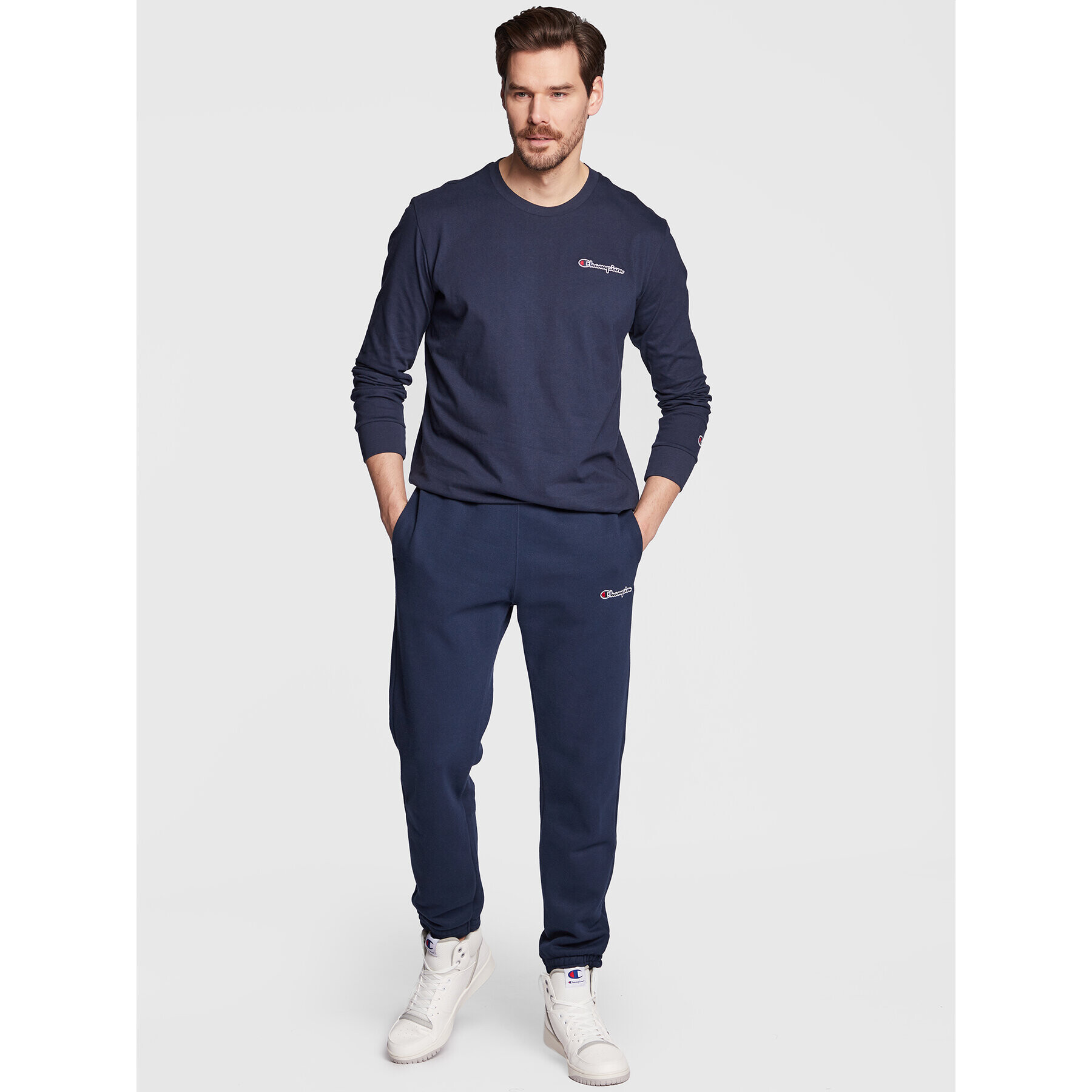 Champion S dlhými rukávmi Crewneck 217868 Tmavomodrá Regular Fit - Pepit.sk