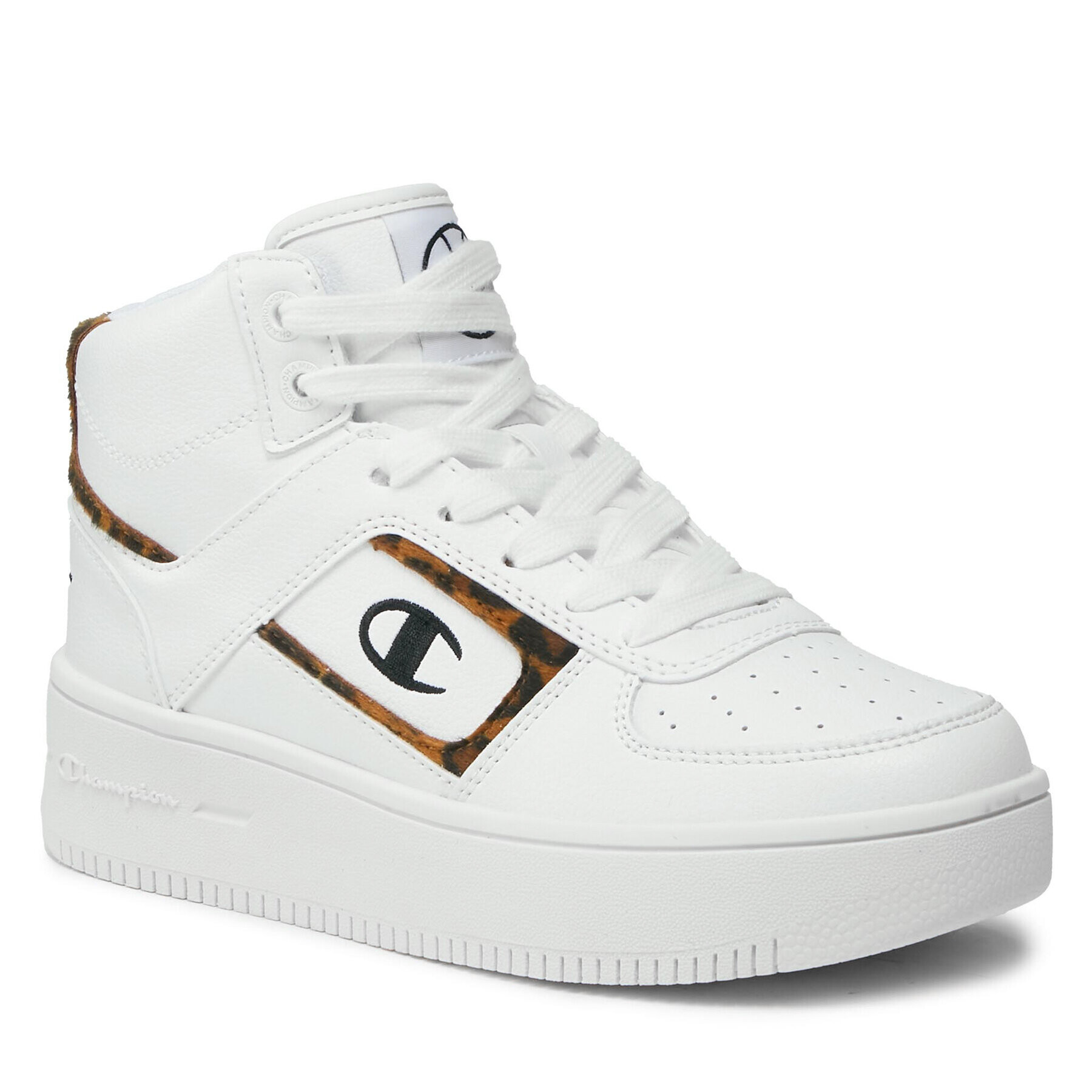 Champion Sneakersy Mid Cut Shoe Foul Play Plat Mid Animalie S11601-WW001 Biela - Pepit.sk