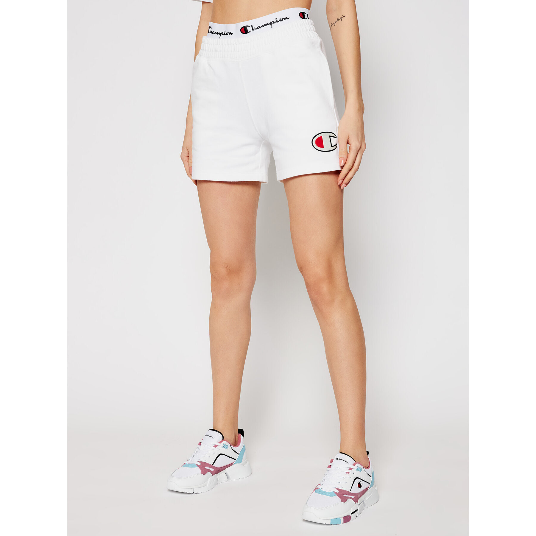 Champion Športové kraťasy Double Waistband 112648 Biela Custom Fit - Pepit.sk