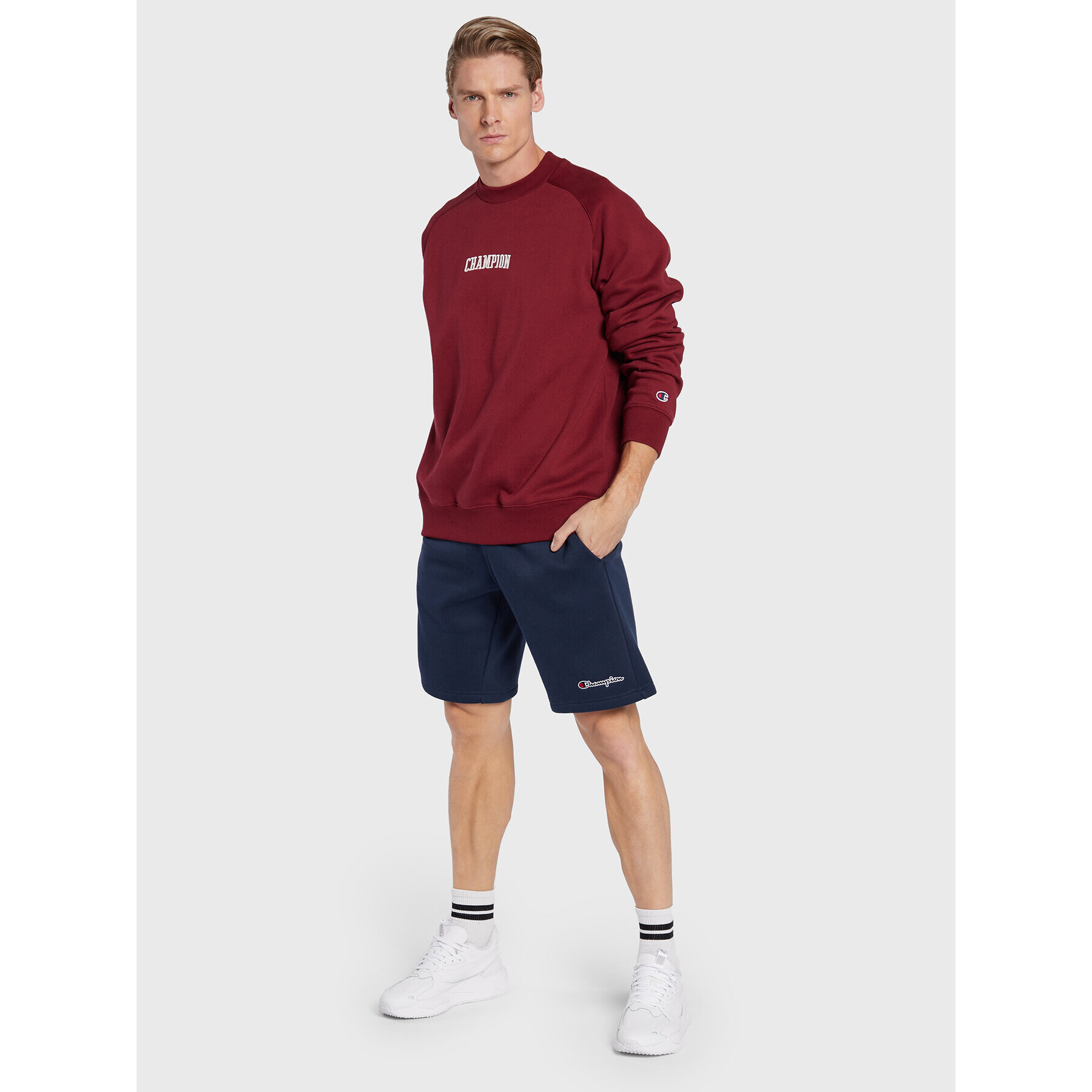 Champion Športové kraťasy Small Embroidery Script 218295 Tmavomodrá Regular Fit - Pepit.sk