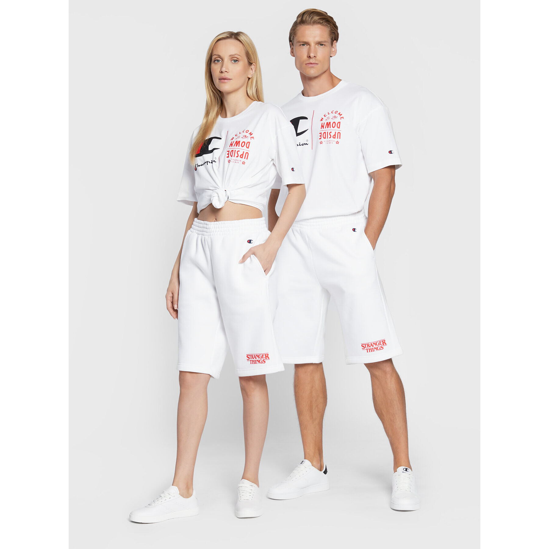 Champion Športové kraťasy Unisex STRANGER THINGS 217782 Biela Regular Fit - Pepit.sk