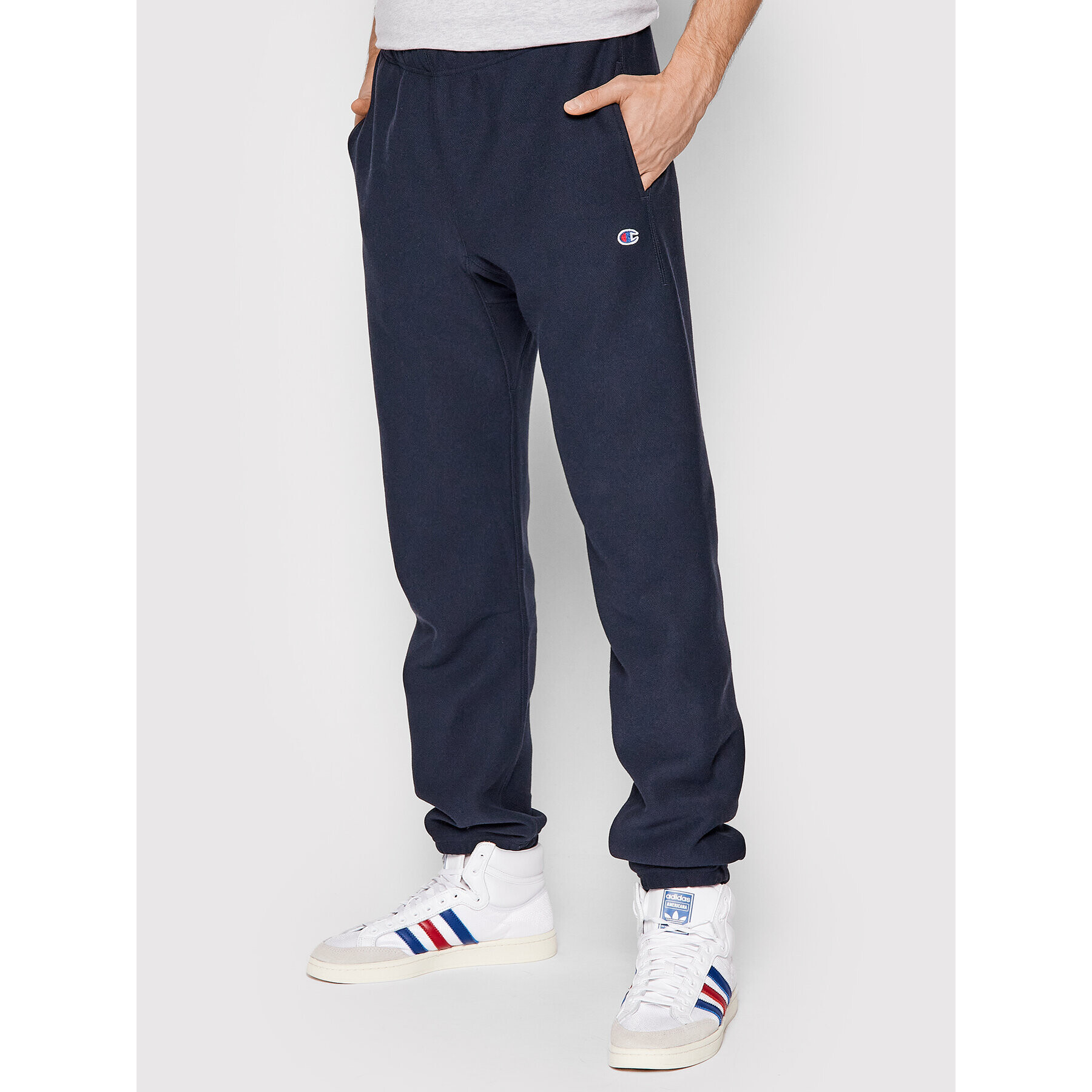 Champion Teplákové nohavice Elasticated Cuffs 216540 Tmavomodrá Regular Fit - Pepit.sk