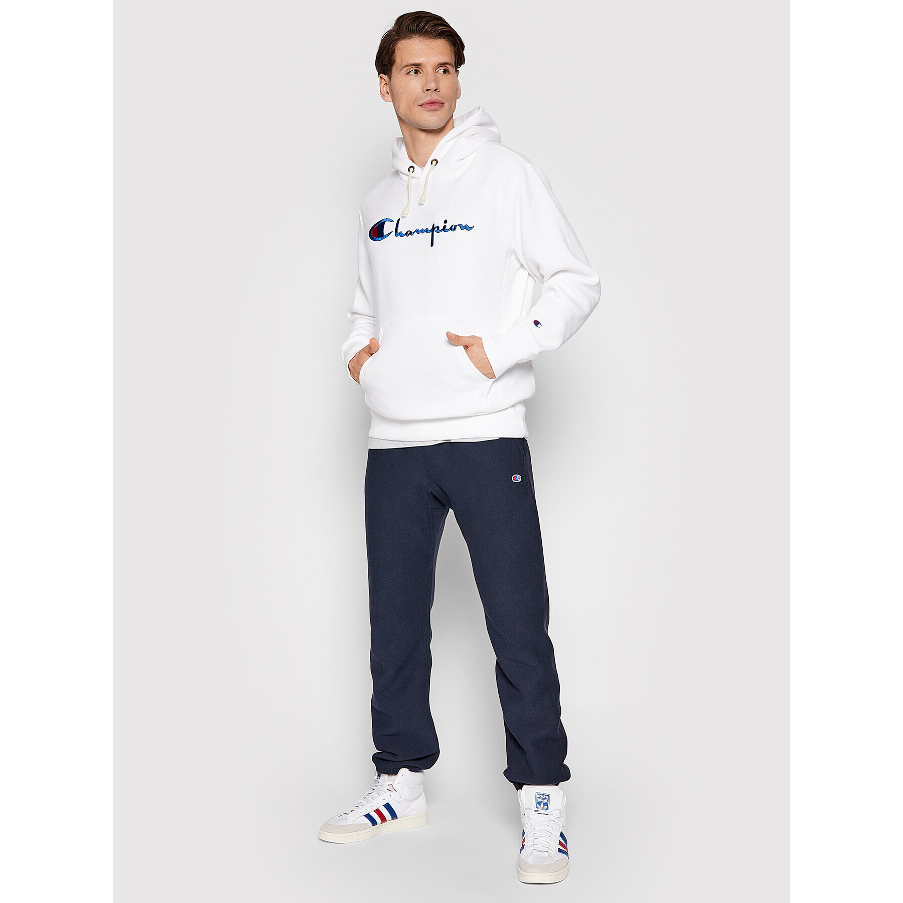 Champion Teplákové nohavice Elasticated Cuffs 216540 Tmavomodrá Regular Fit - Pepit.sk