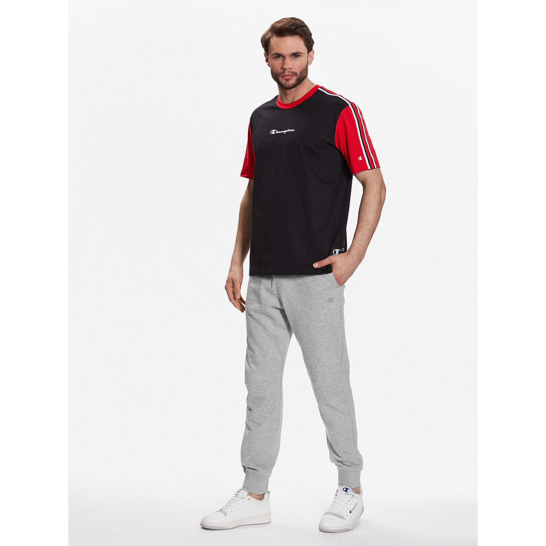 Champion Teplákové nohavice Tonal Embroidered 218494 Sivá Regular Fit - Pepit.sk