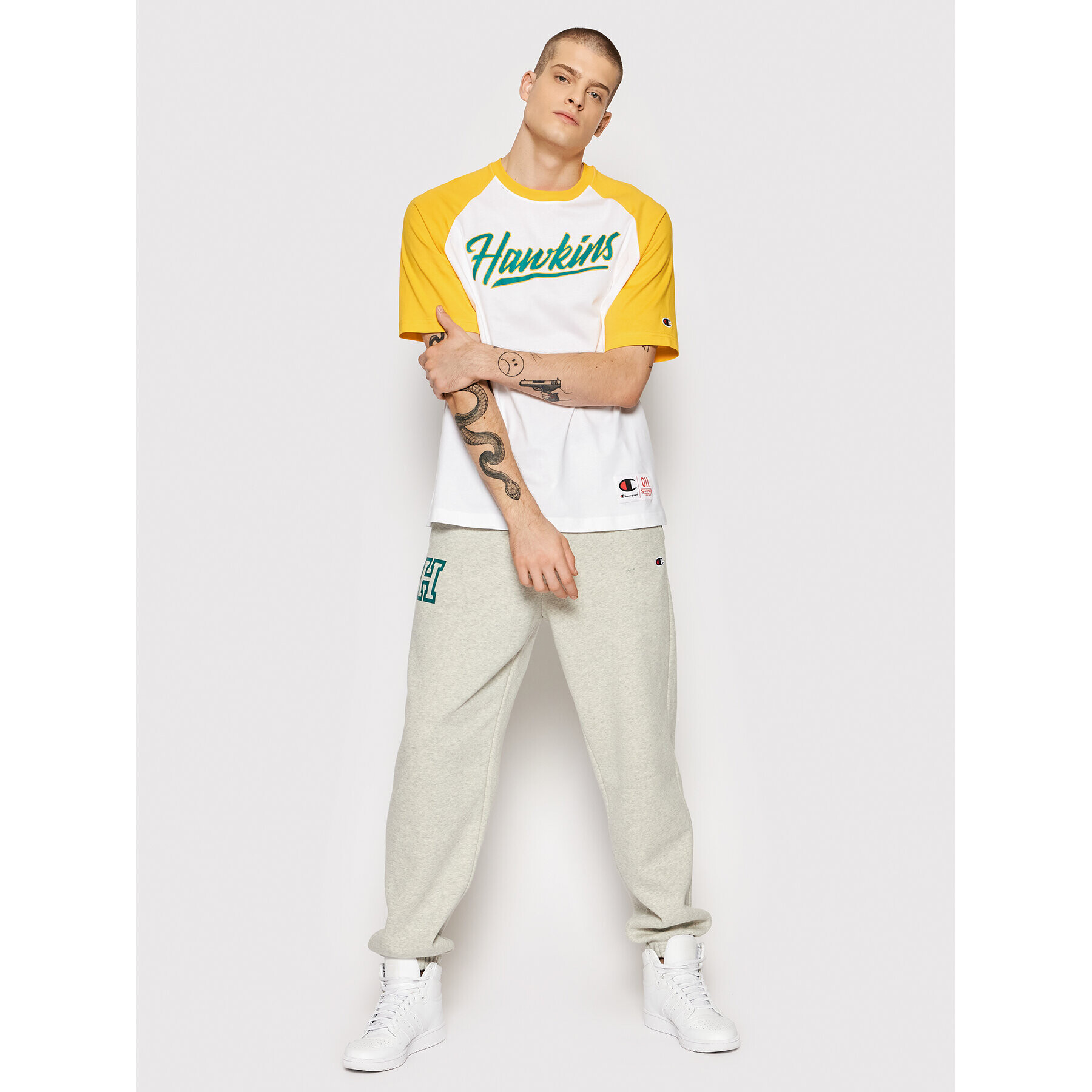 Champion Teplákové nohavice Unisex STRANGER THINGS Hawkins 217753 Sivá Custom Fit - Pepit.sk