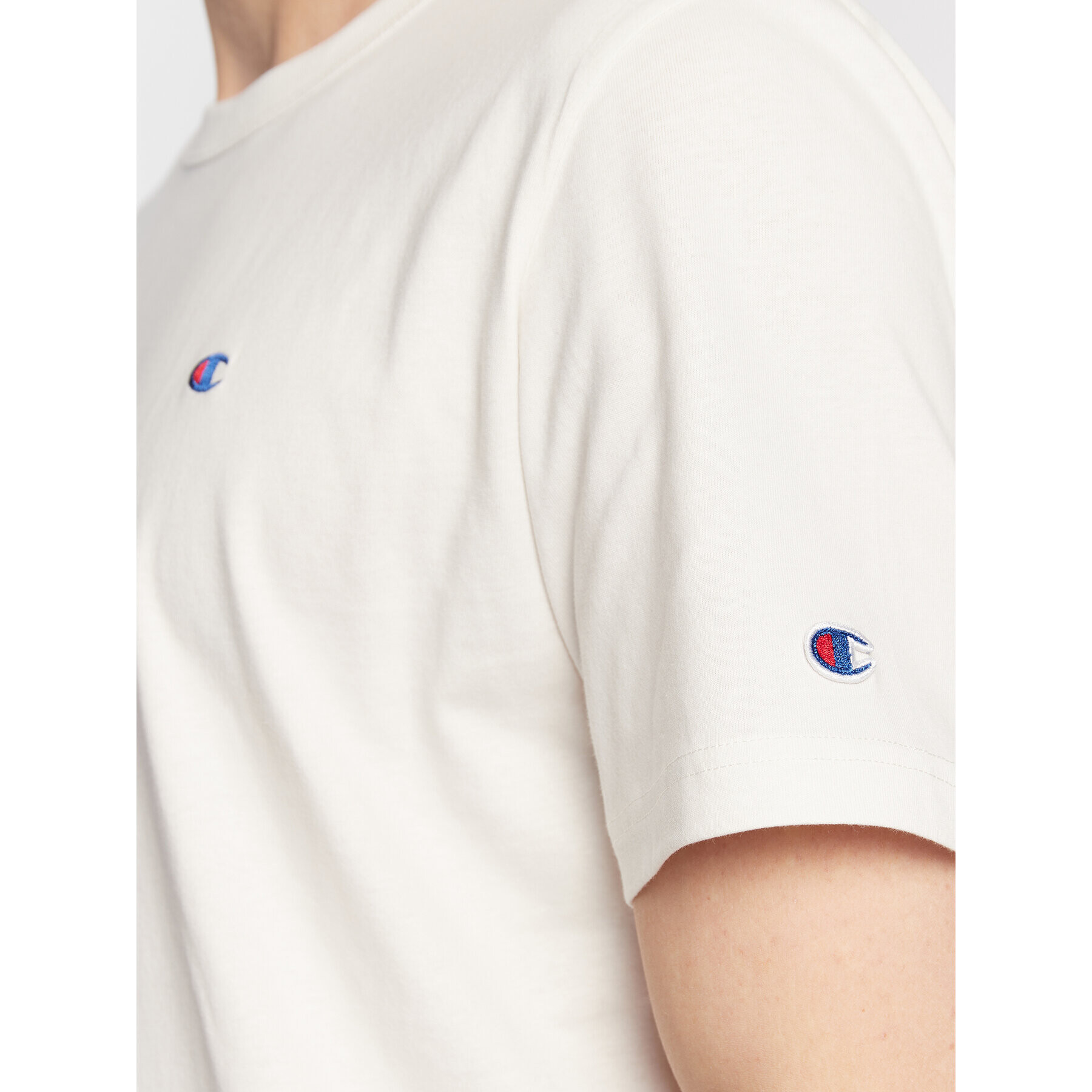 Champion Tričko Basic C Logo 216545 Biela Custom Fit - Pepit.sk