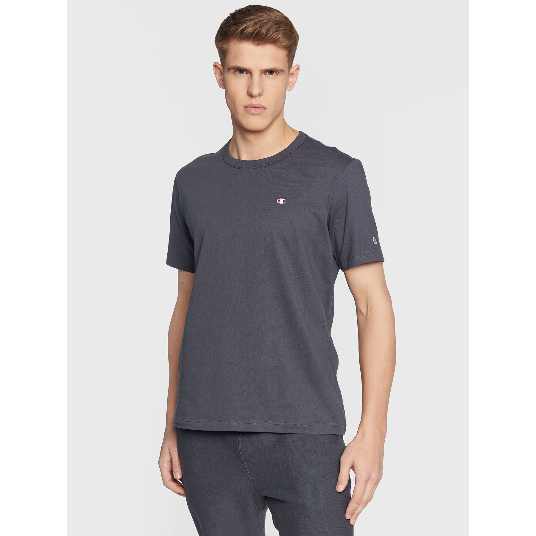 Champion Tričko Basic C Logo 216545 Modrá Custom Fit - Pepit.sk