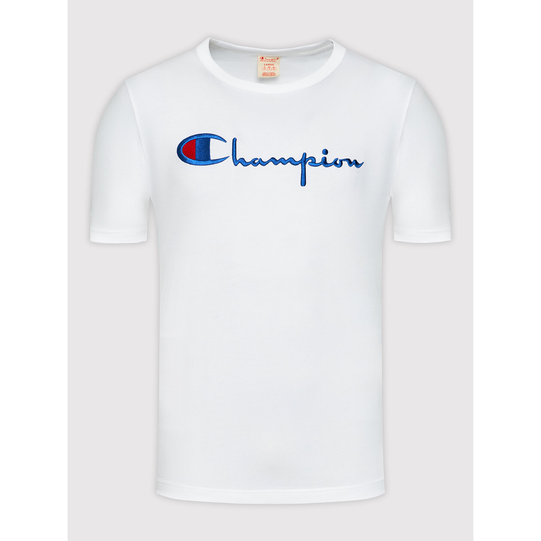 Champion Tričko Big Script Logo 216547 Biela Regular Fit - Pepit.sk