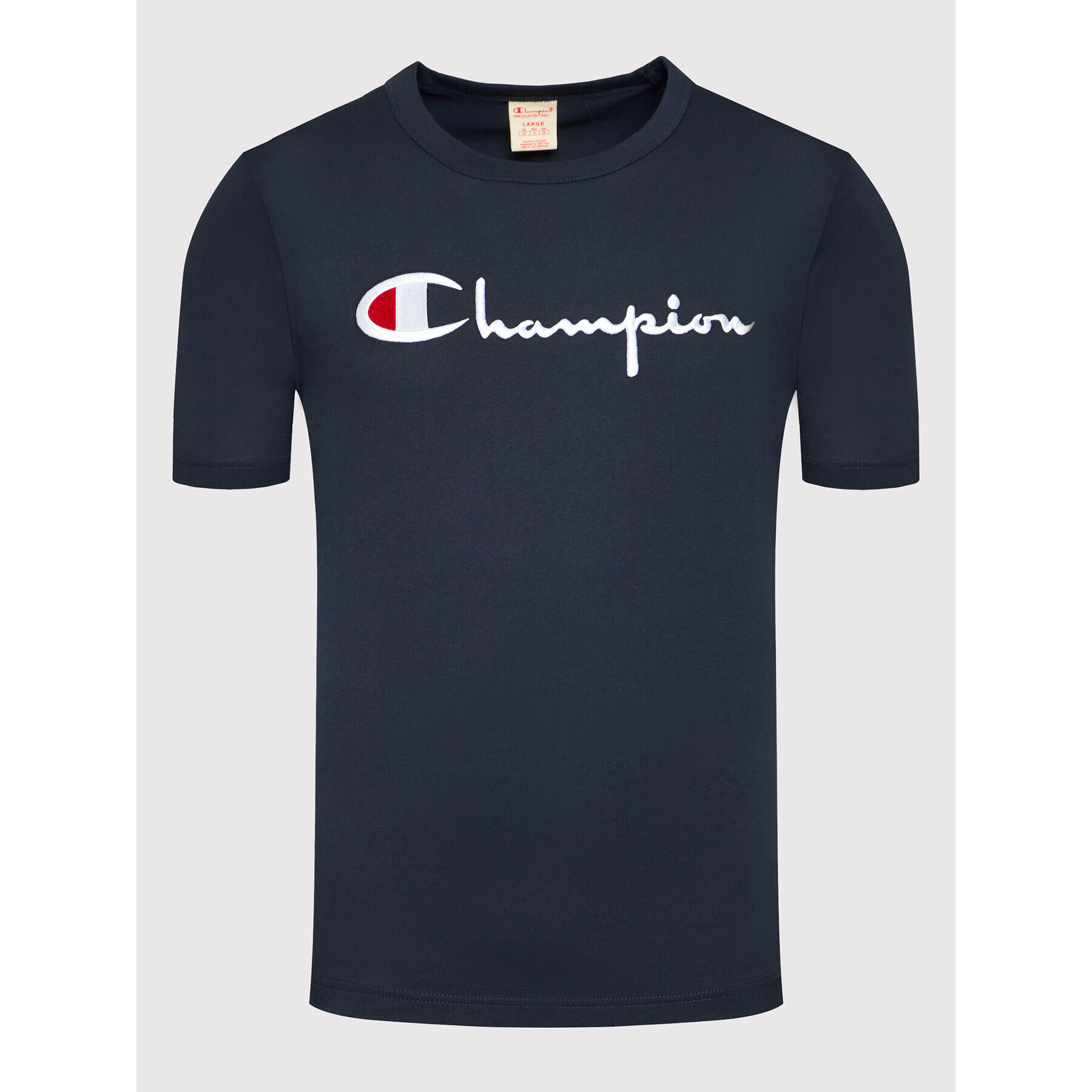 Champion Tričko Big Script Logo 216547 Tmavomodrá Regular Fit - Pepit.sk