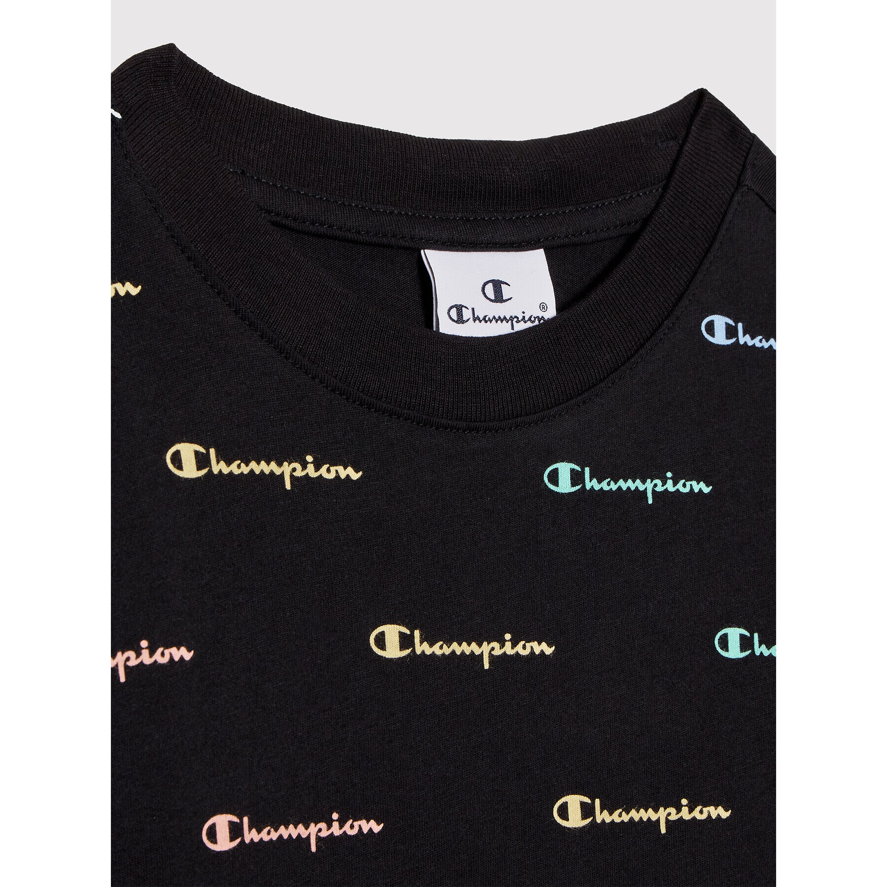 Champion Tričko Contrast Script Logo 404312 Čierna Regular Fit - Pepit.sk