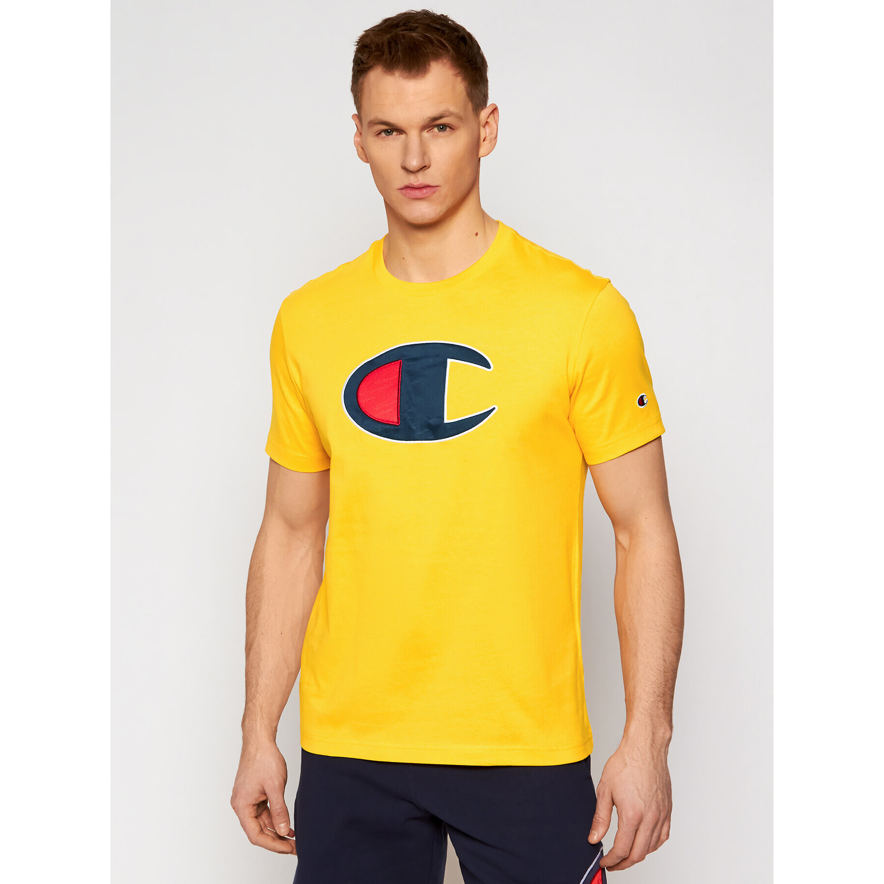 Champion Tričko Crewneck 214405 Žltá Regular Fit - Pepit.sk