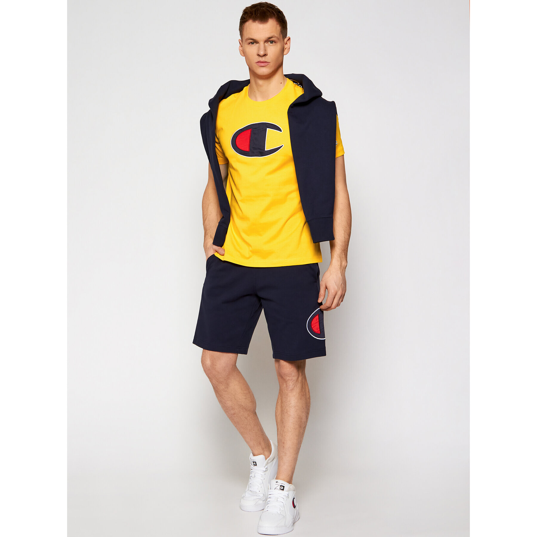 Champion Tričko Crewneck 214405 Žltá Regular Fit - Pepit.sk