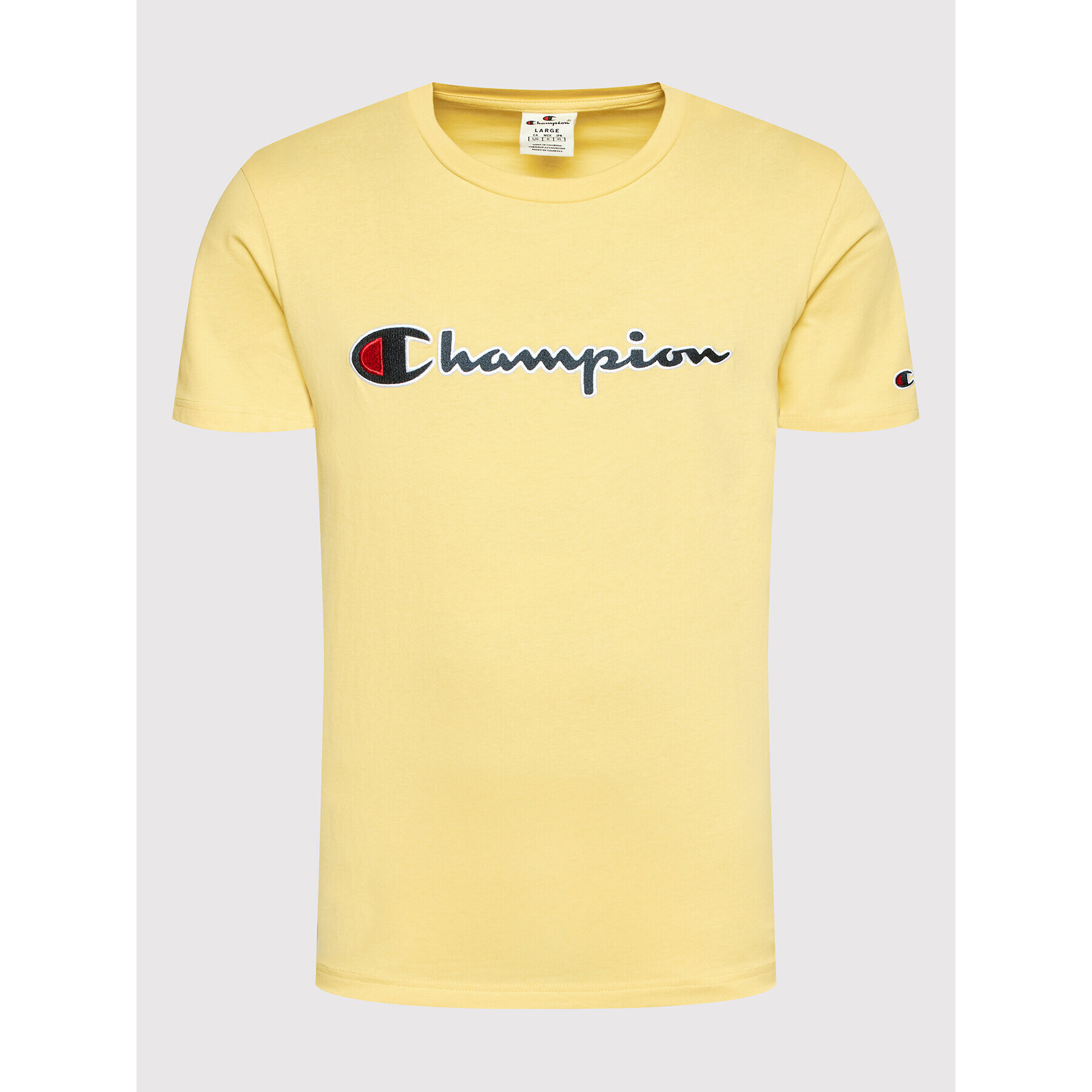 Champion Tričko Embroidered 217814 Žltá Regular Fit - Pepit.sk