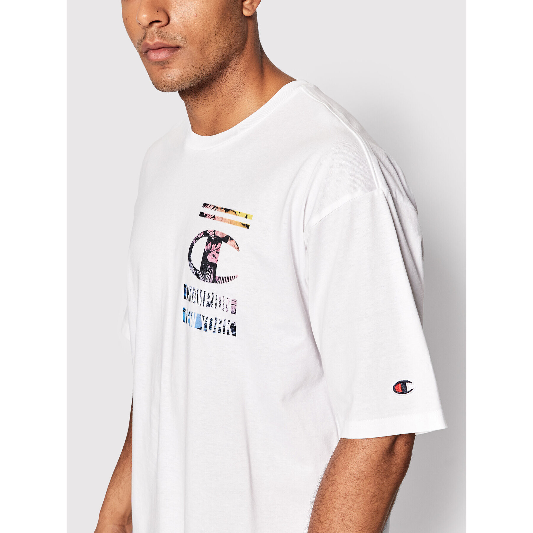 Champion Tričko Graphic 217270 Biela Regular Fit - Pepit.sk