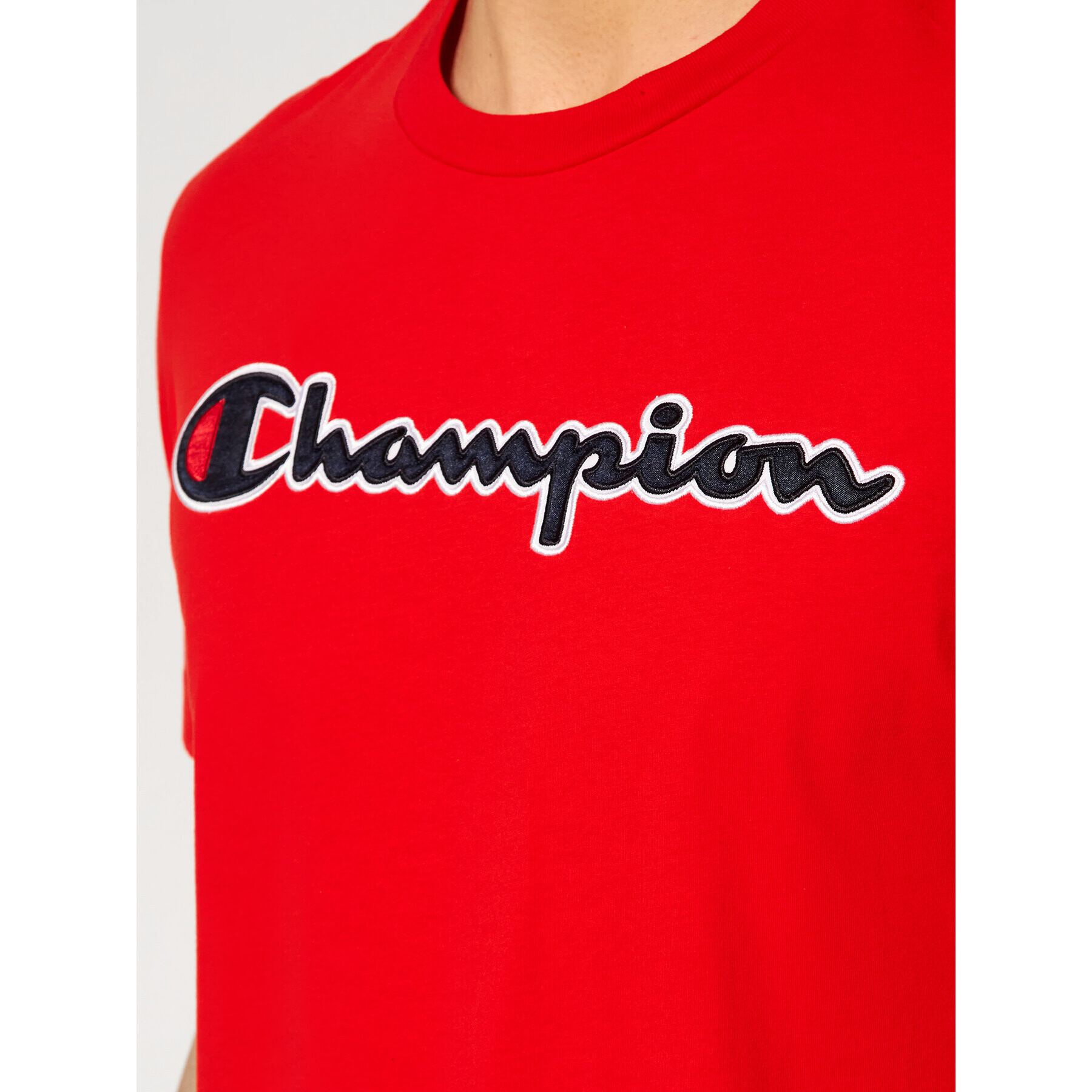 Champion Tričko Logo 214194 Červená Regular Fit - Pepit.sk