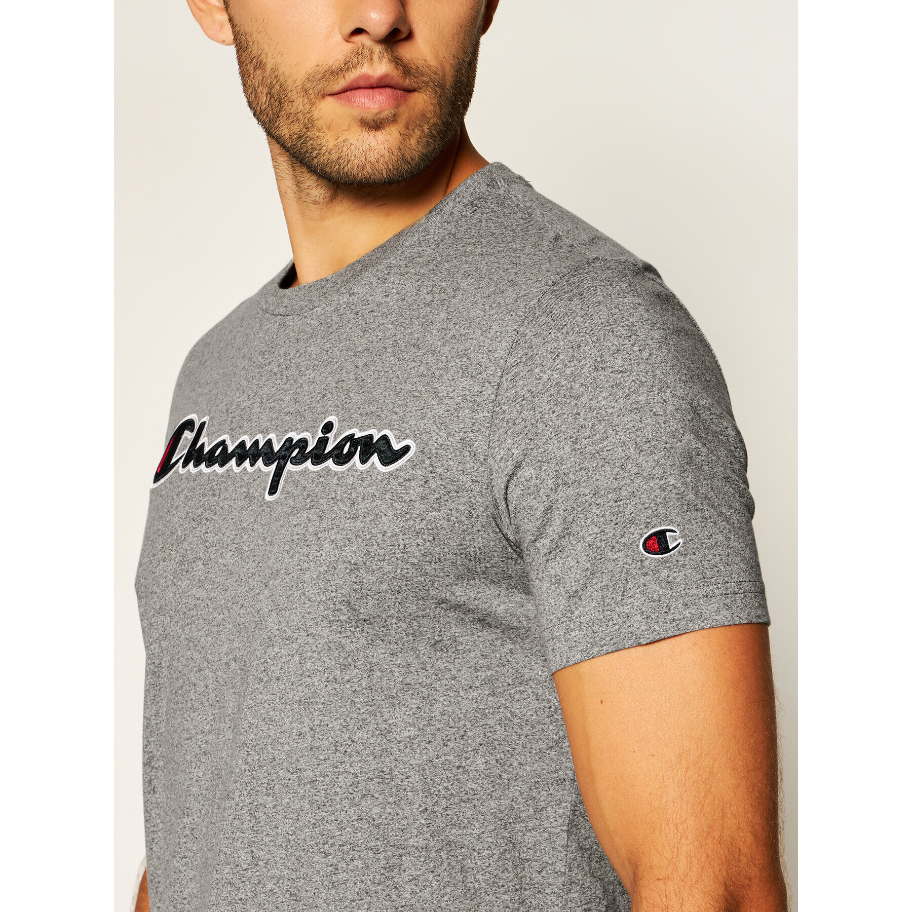 Champion Tričko Logo 214194 Sivá Regular Fit - Pepit.sk