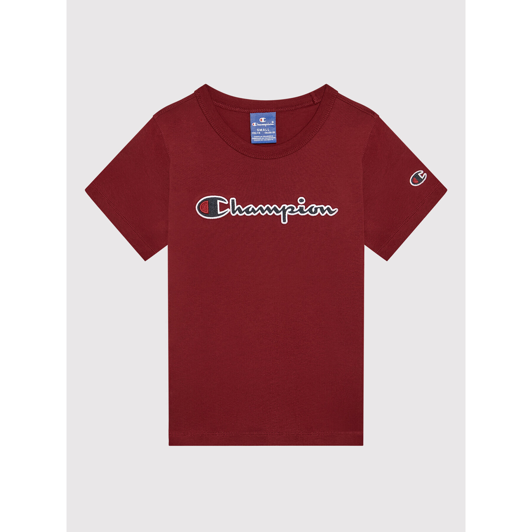 Champion Tričko Logo Script 404231 Bordová Regular Fit - Pepit.sk