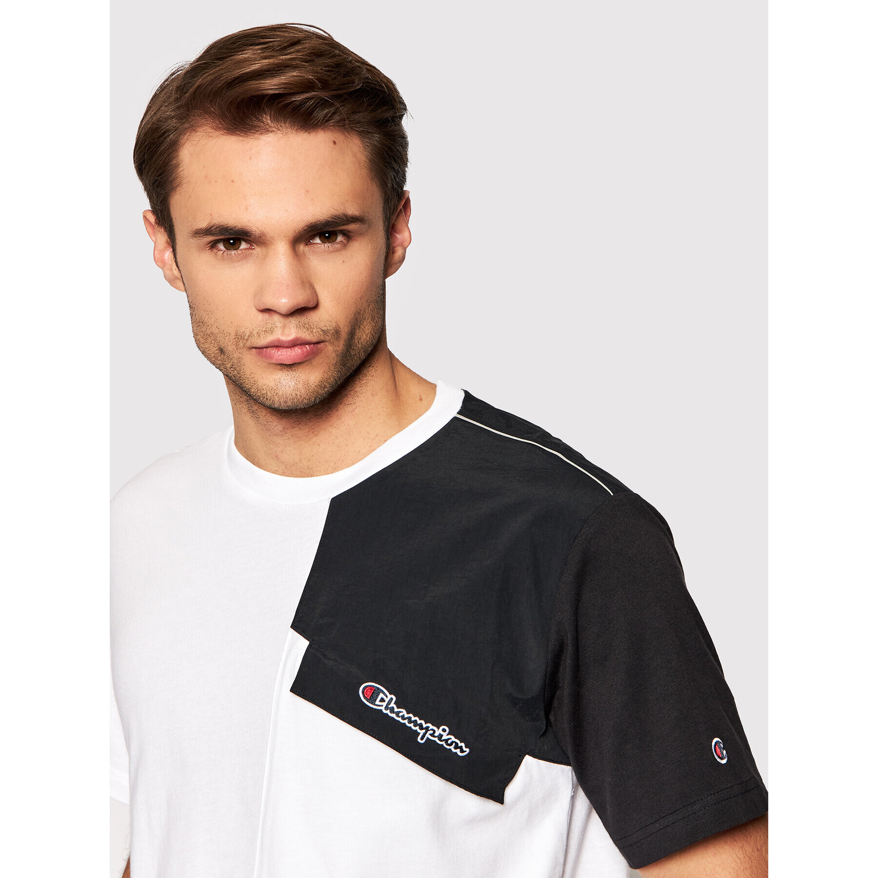 Champion Tričko Patchwork 216558 Biela Regular Fit - Pepit.sk