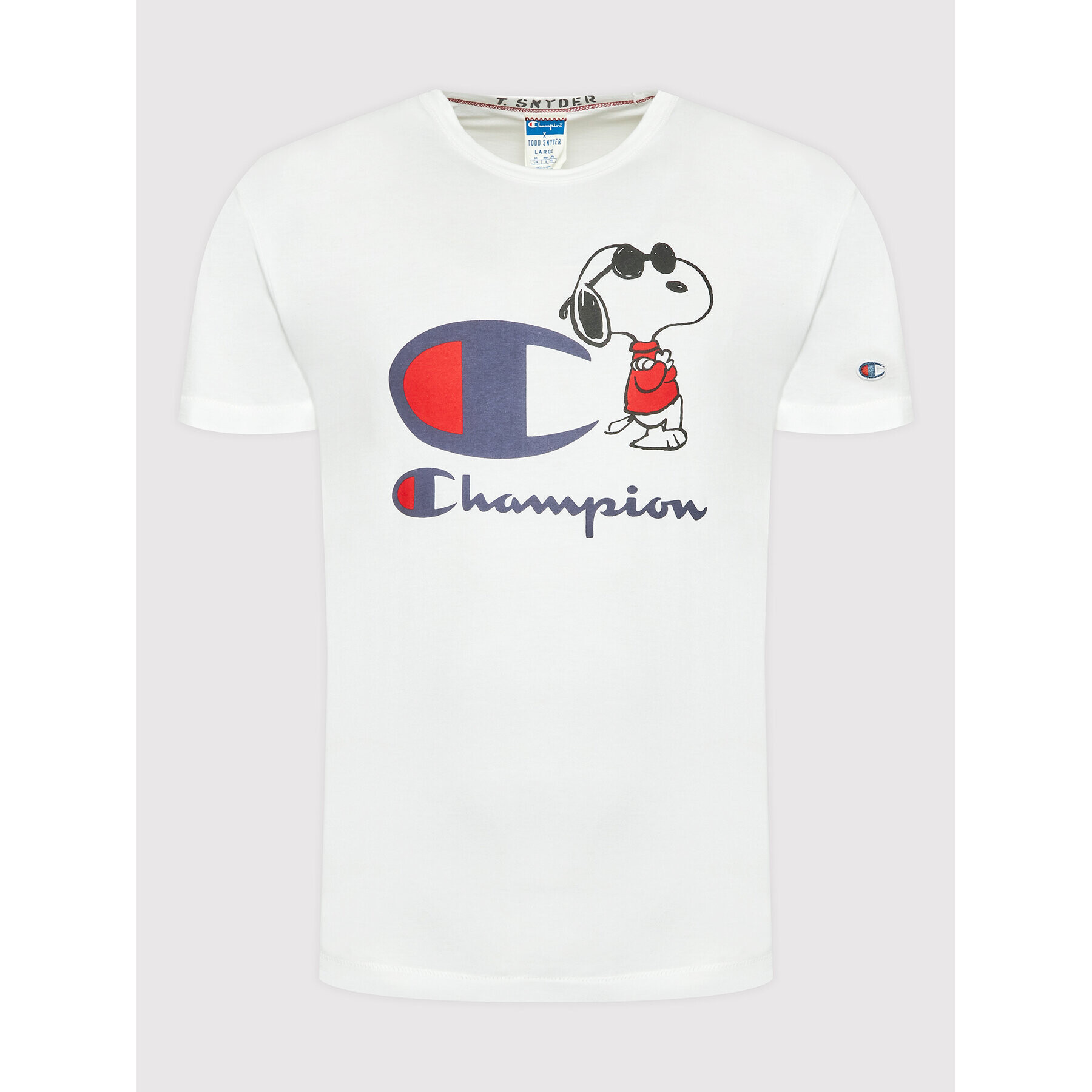 Champion Tričko PEANUTS Todd Snyder 217808 Biela Regular Fit - Pepit.sk